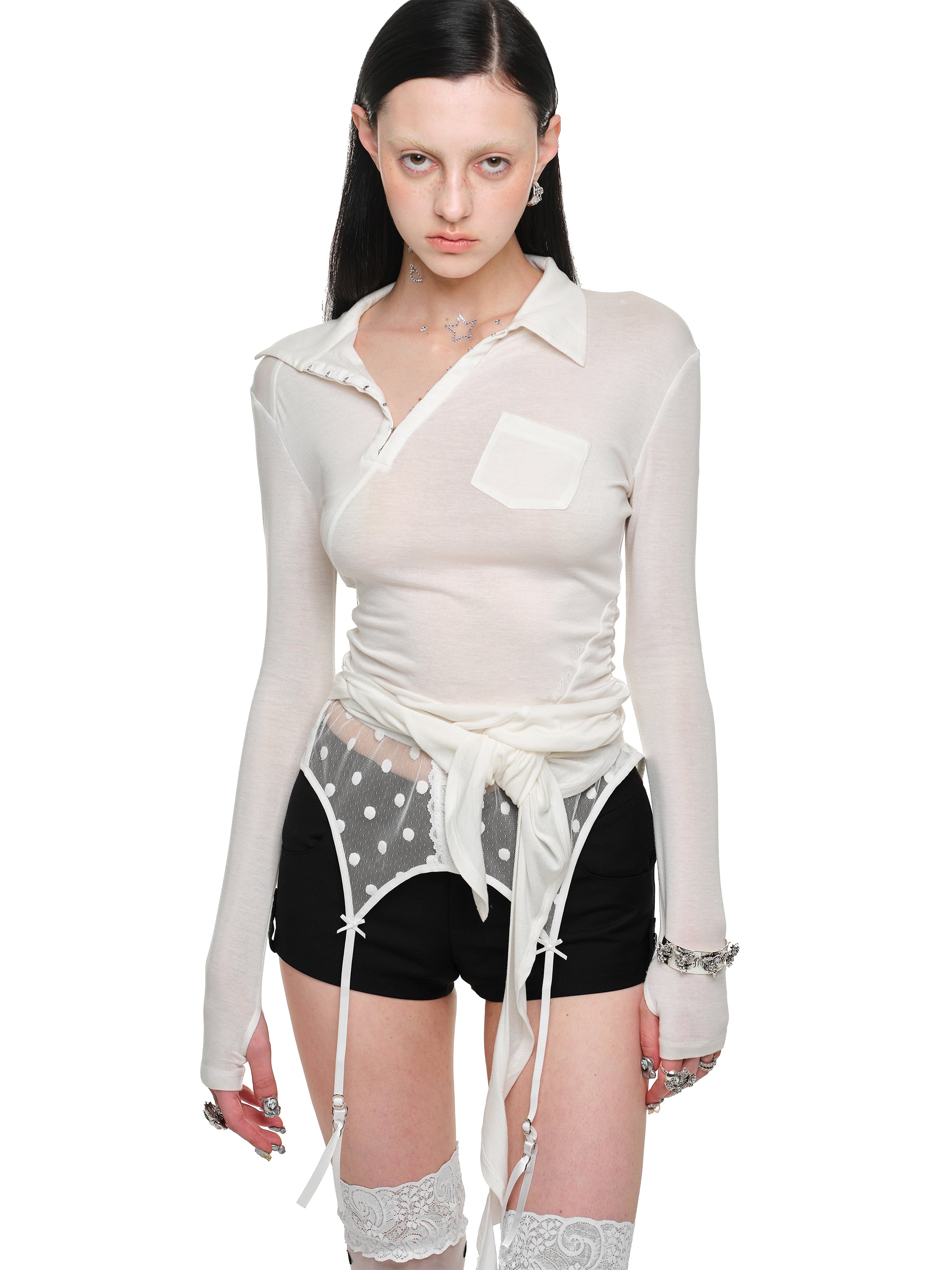 Ruched Layer Polo