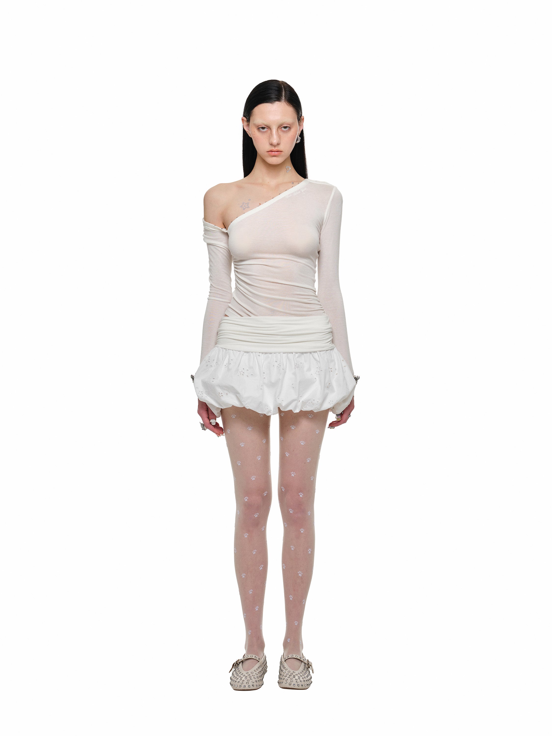 Jacquard Bubble Mini Skirt