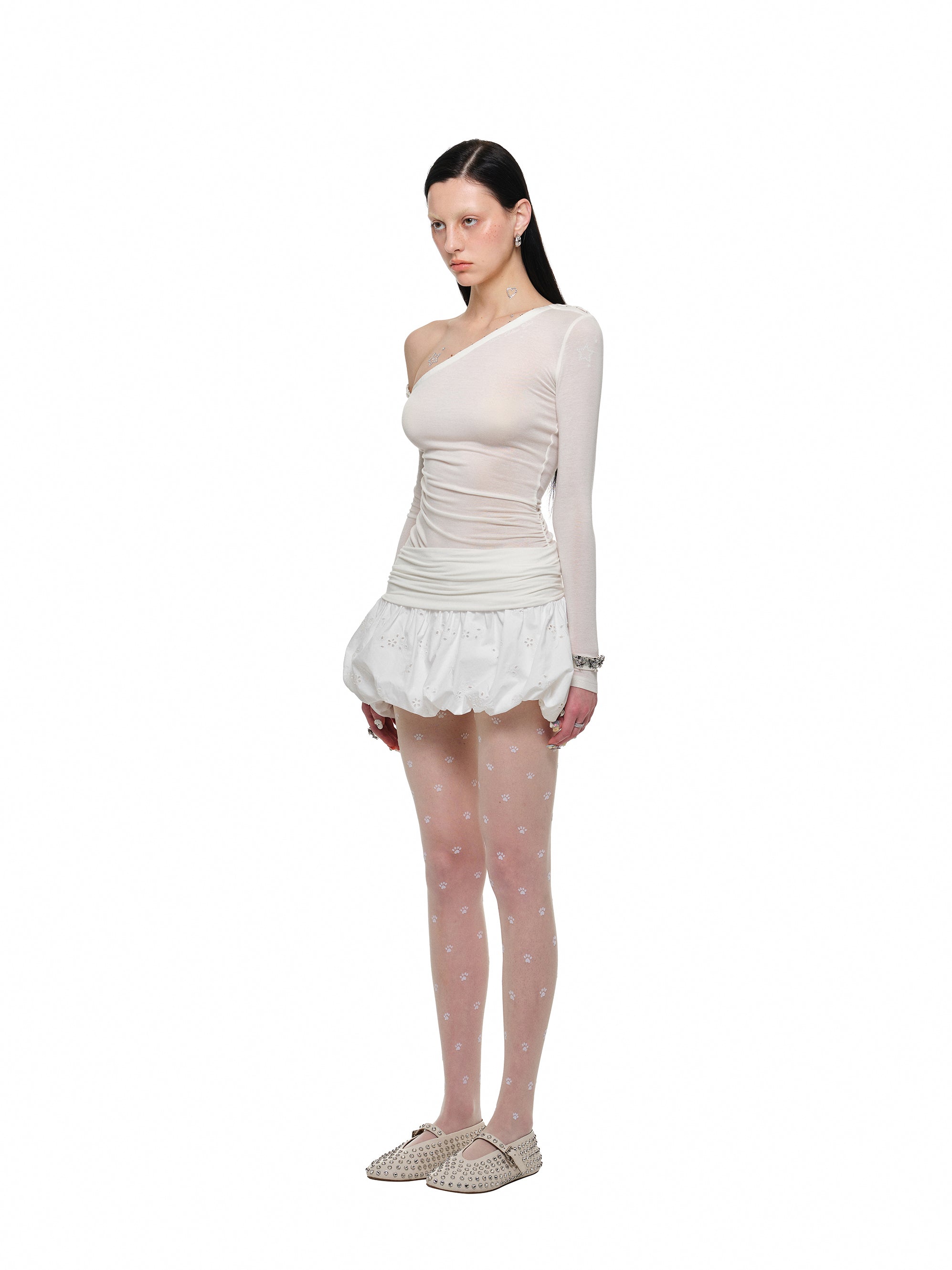 Asymmetric Buckle Shoulder Top