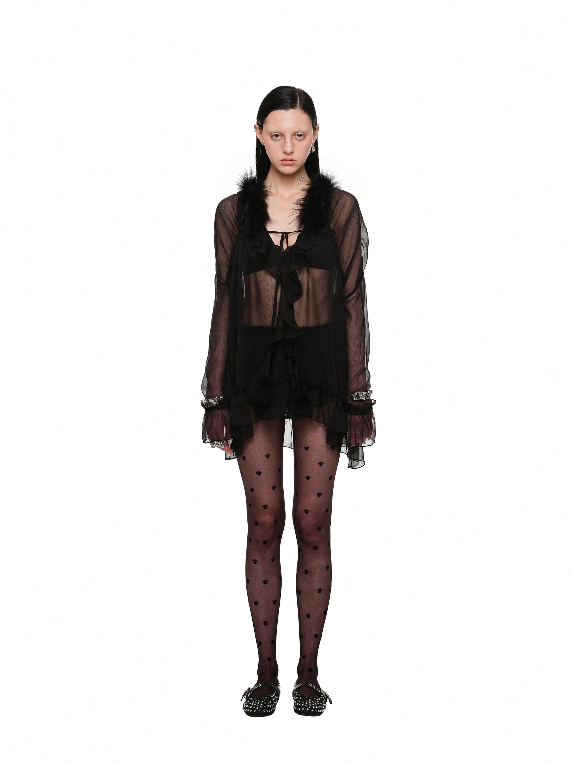 Cloudlight Sheer Tie Blouse