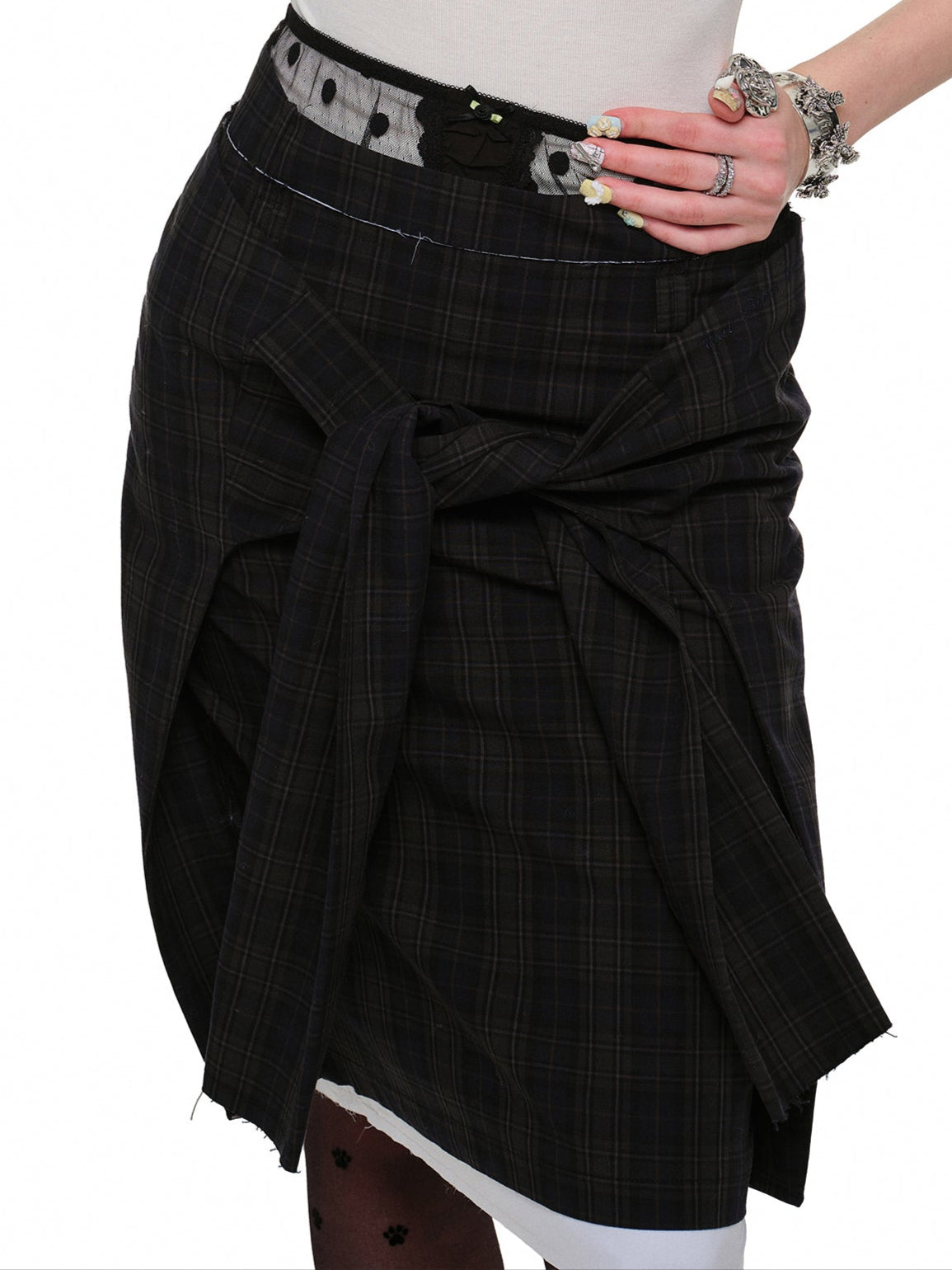 Commuter Plaid Tie Skirt