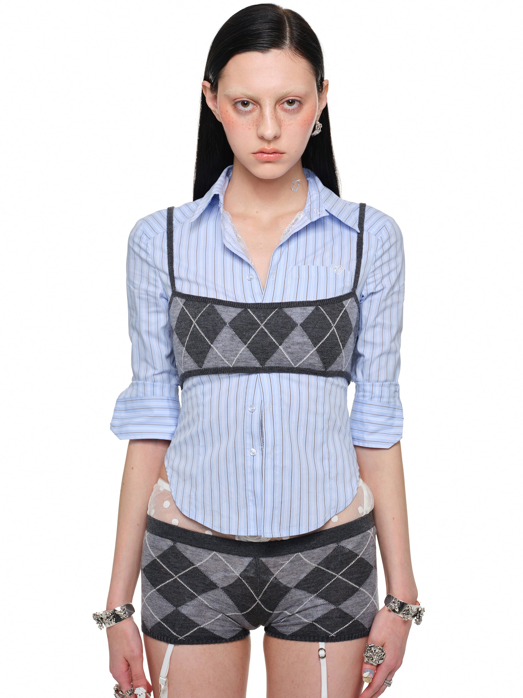 Diamond Line Knit Tank Top
