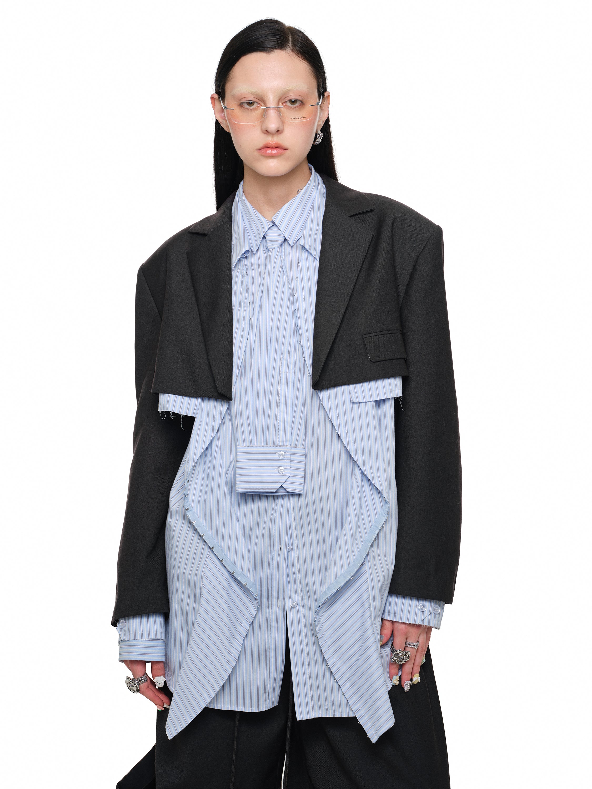 Oversized Layered Stripe Shirt