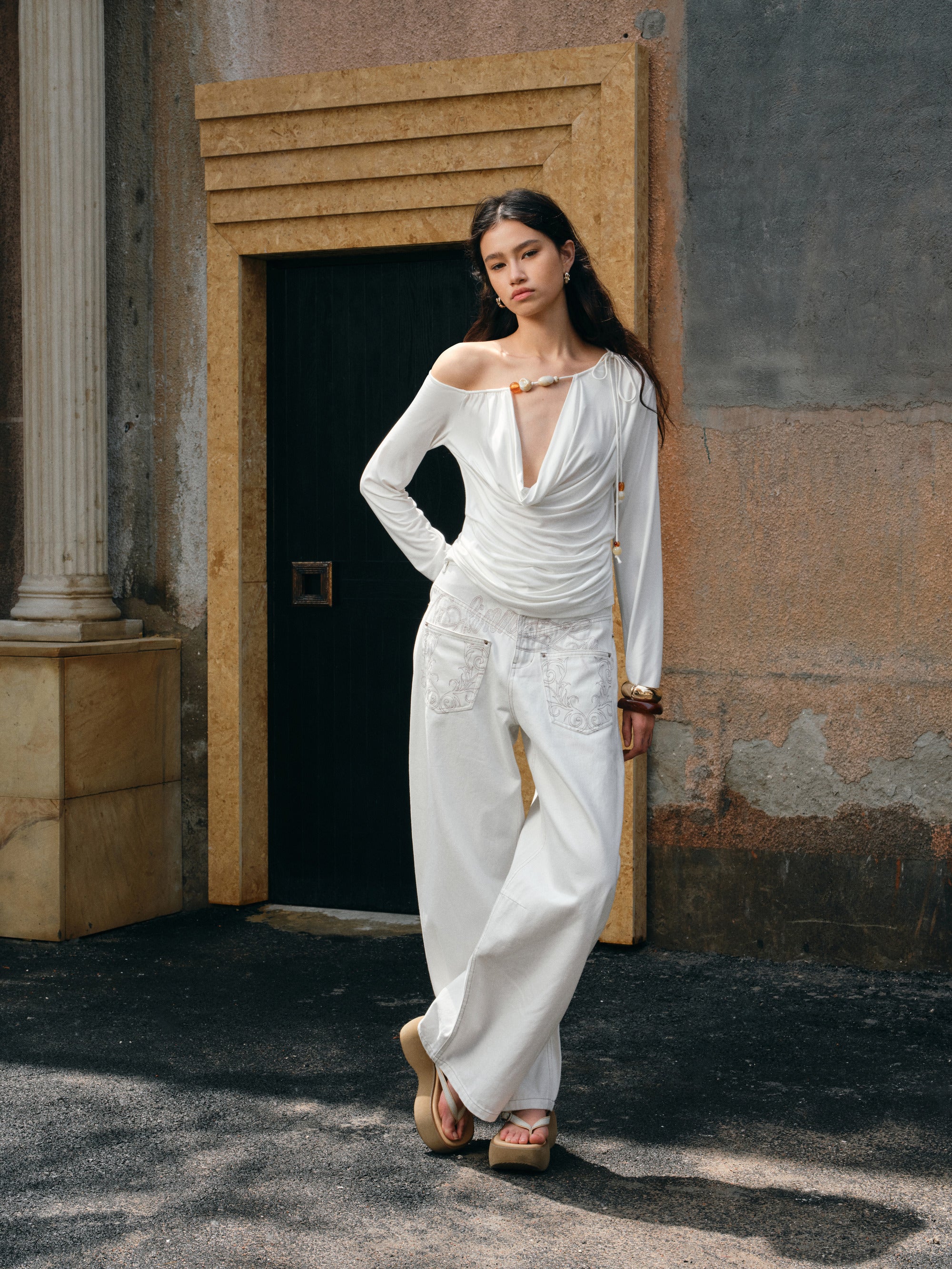 Pearl Drop Drape Top