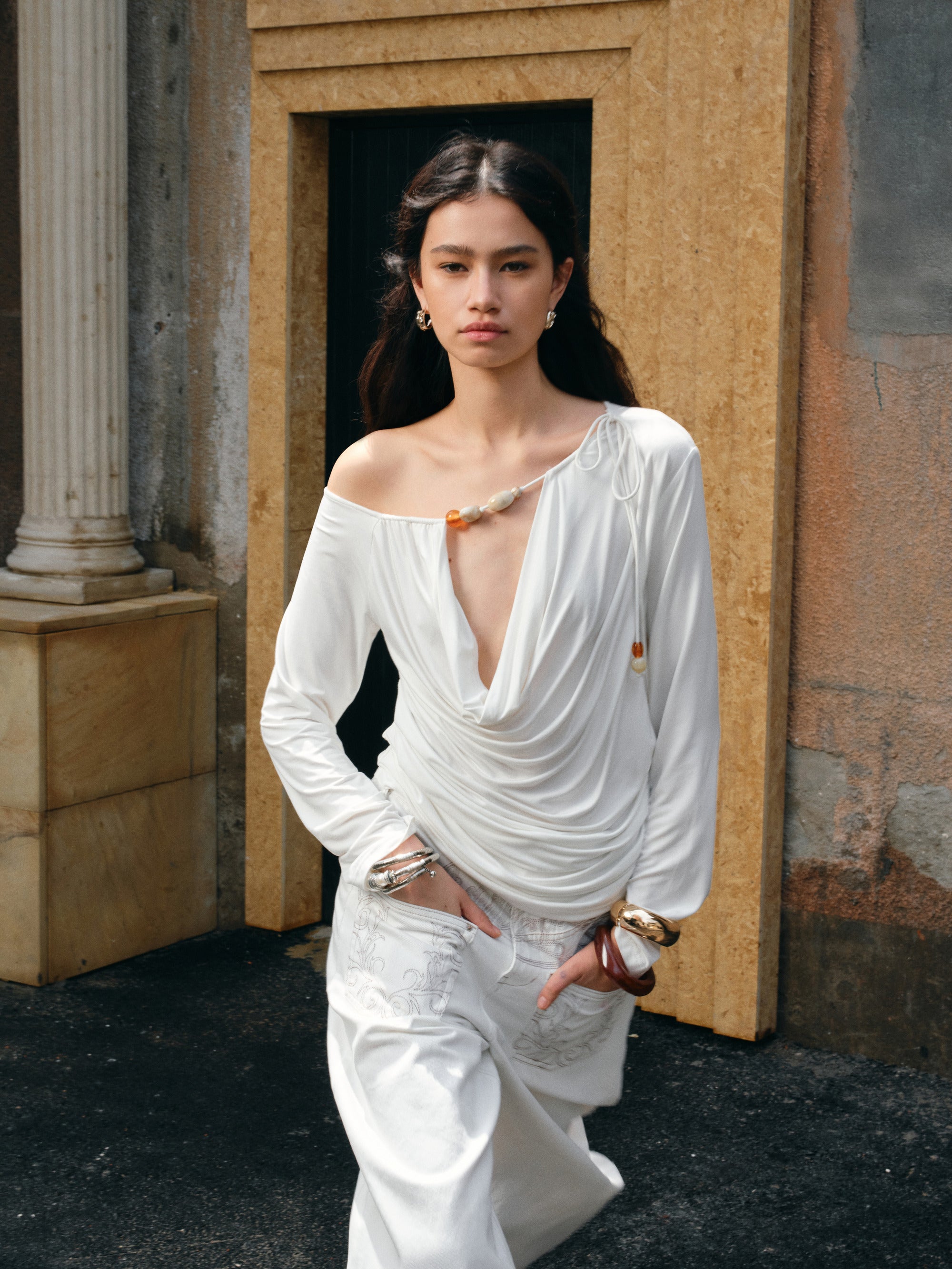 Pearl Drop Drape Top