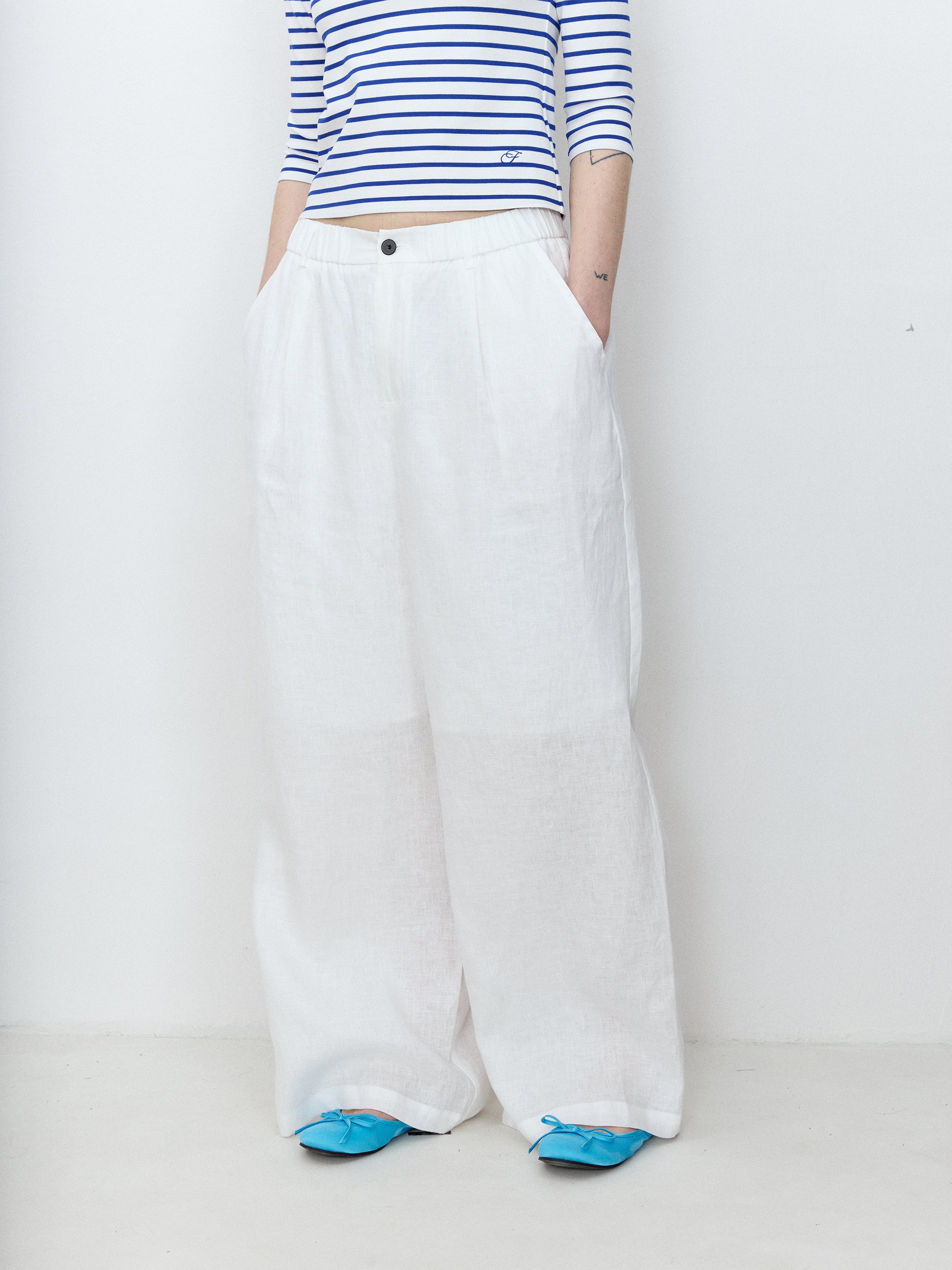Linen Wide-Leg Trousers