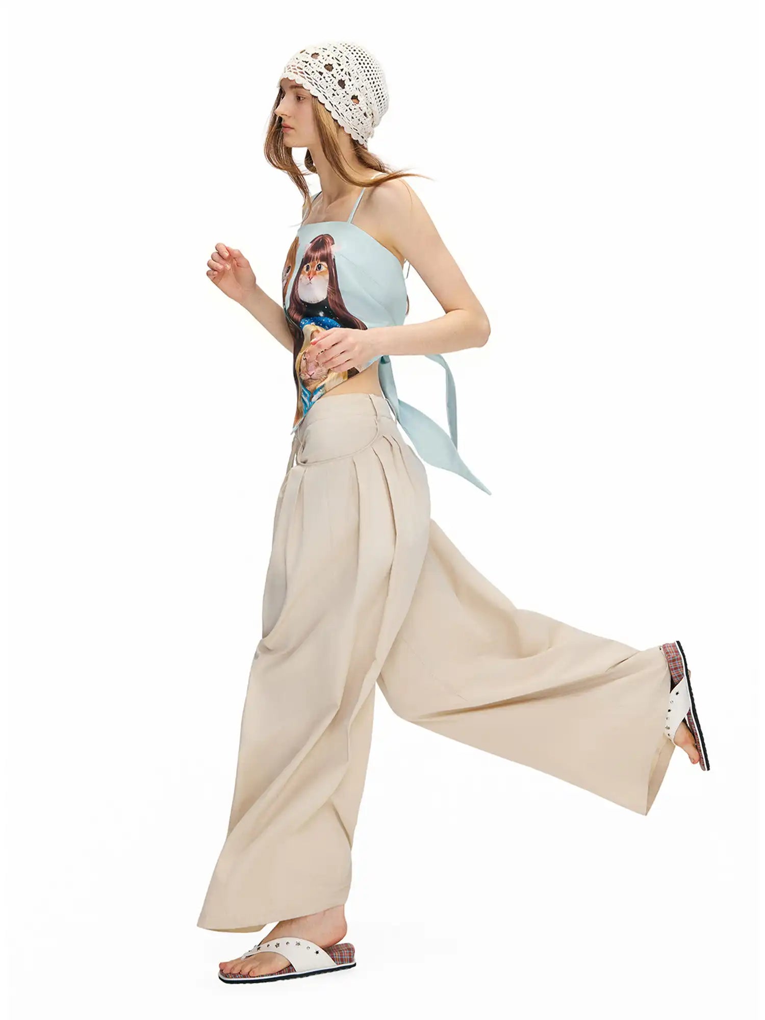 Outtheblue Vintage Party Cat Asymmetric Draped Cami Top | Canton Collective