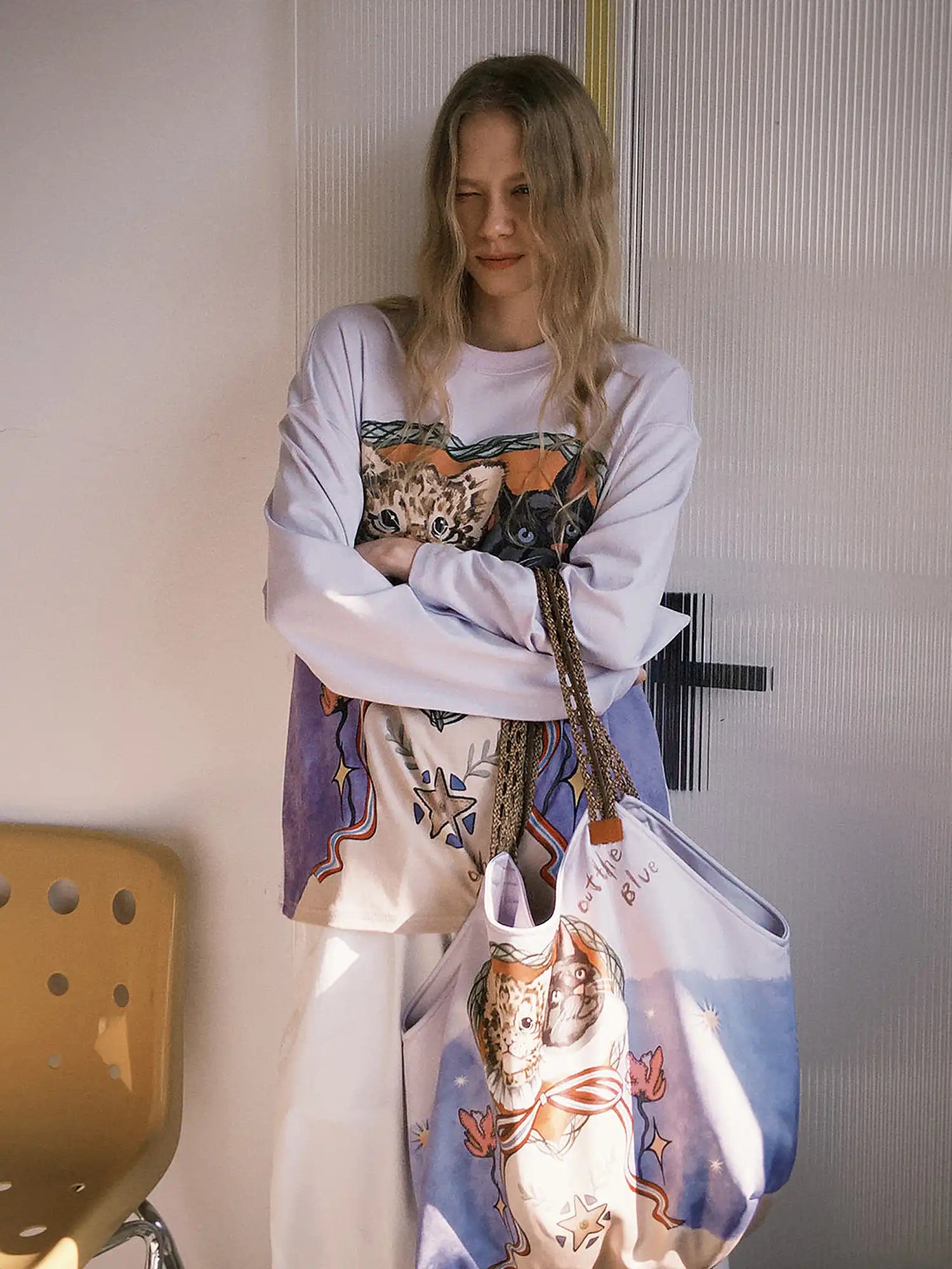 Outtheblue Whimsical Cat Purple Tote Bag | Canton Collective