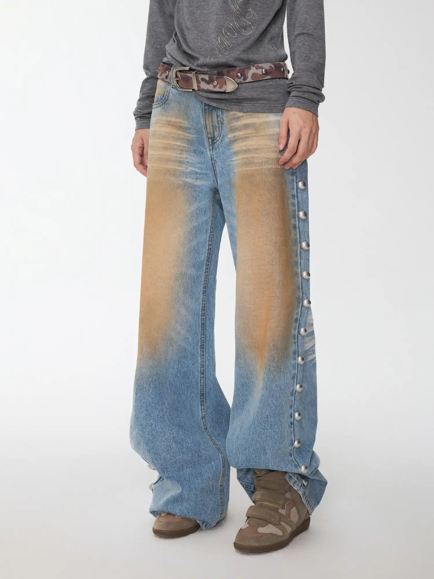 Rock Stud Straight Denim