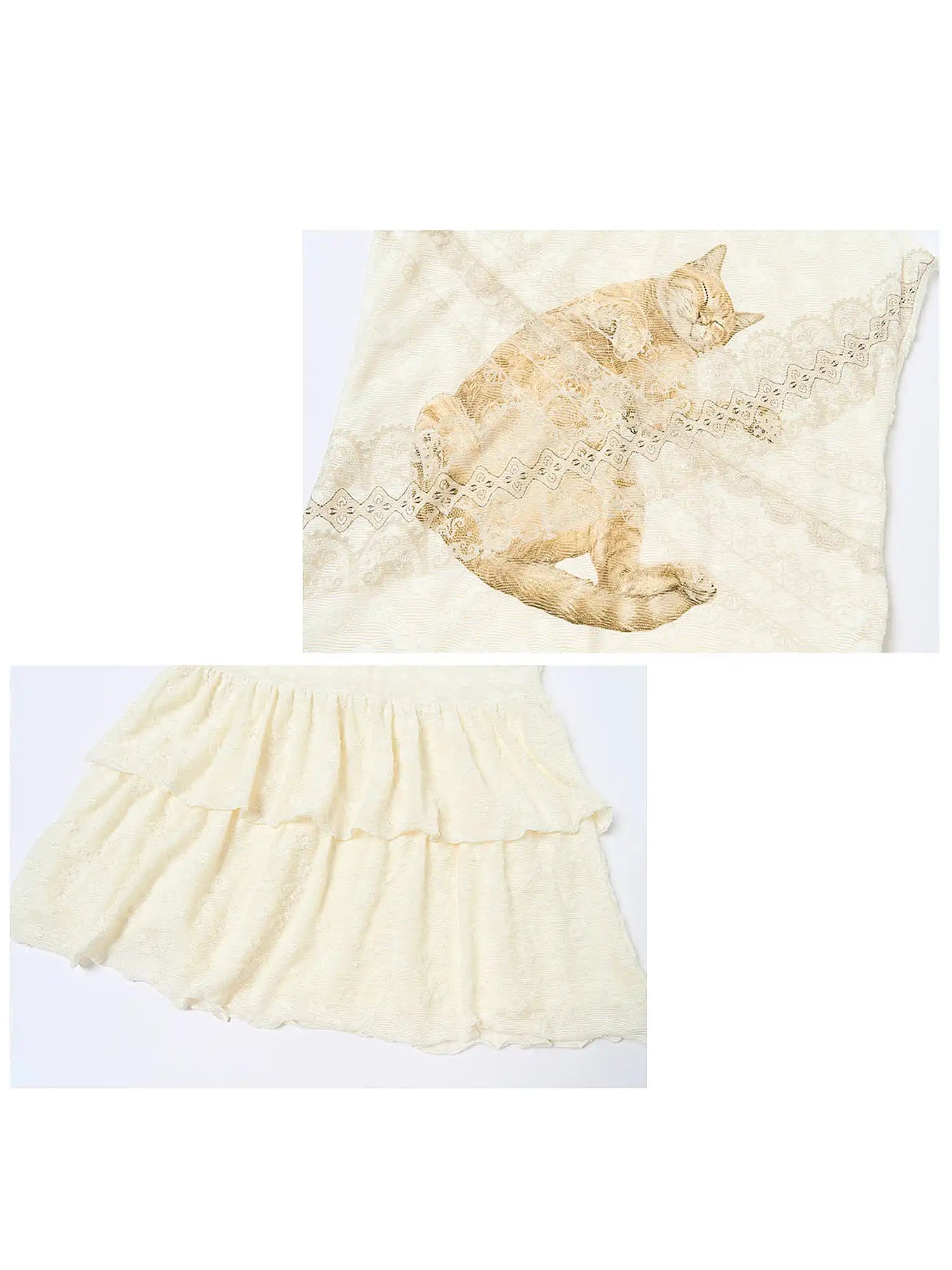 Outtheblue Ginger Cat V-Neck Lace Mini Dress | Canton Collective
