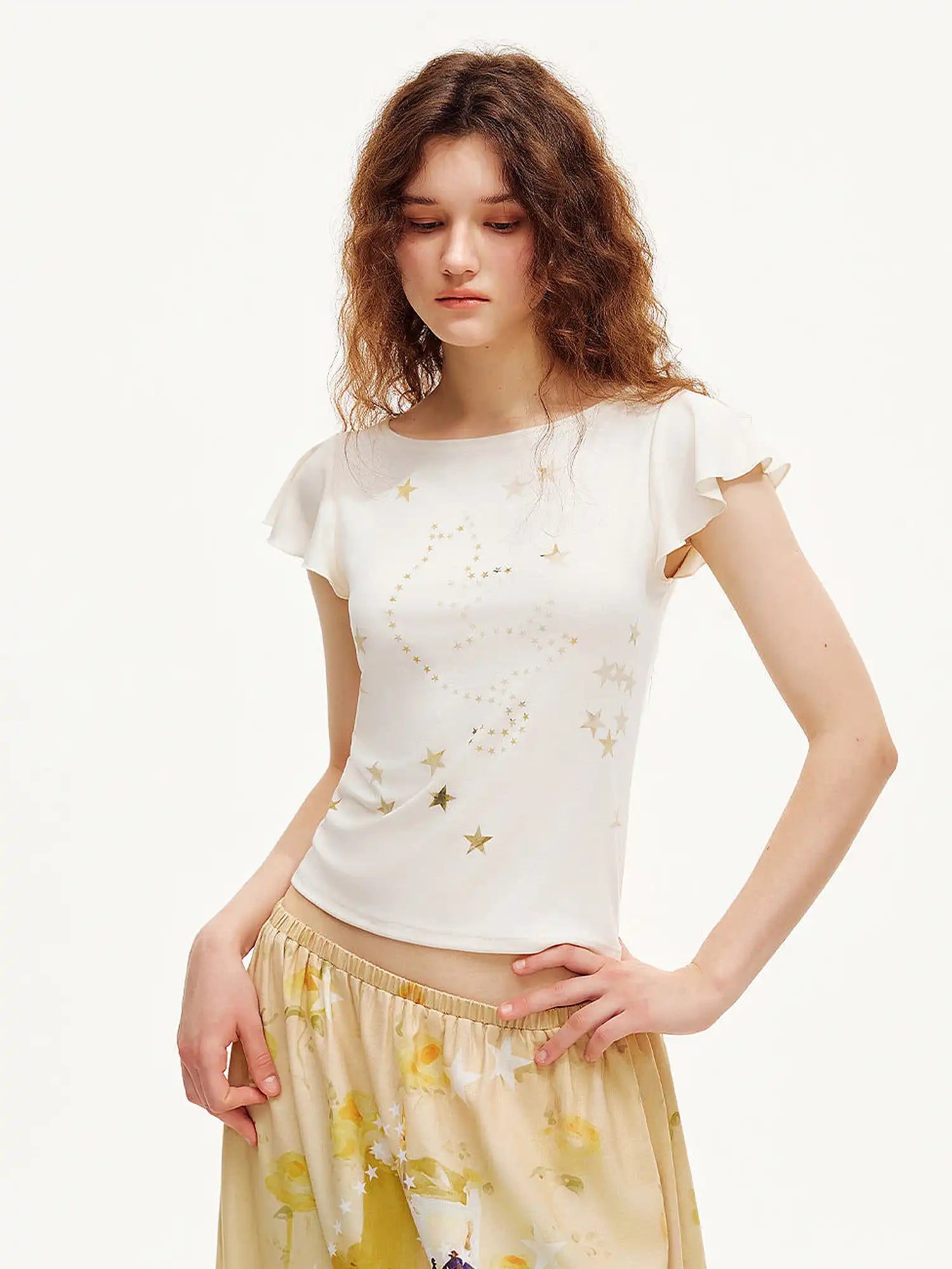 Outtheblue Flutter Sleeve Cotton Knit Top | Canton Collective