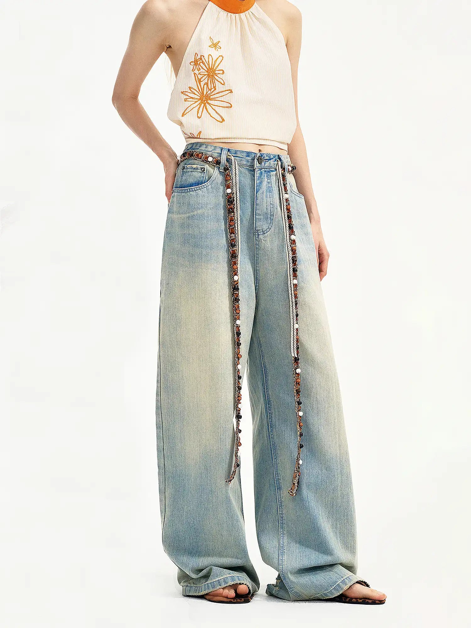 Outtheblue Handwoven Beaded Tie Belt | Canton Collective