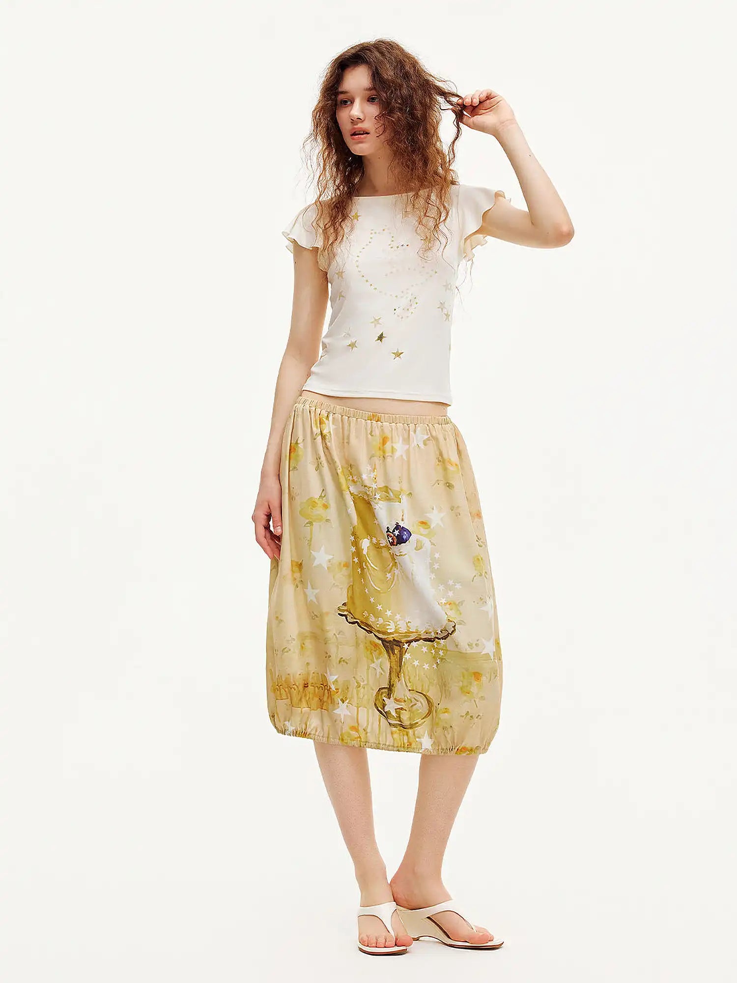 Outtheblue Flutter Sleeve Cotton Knit Top | Canton Collective