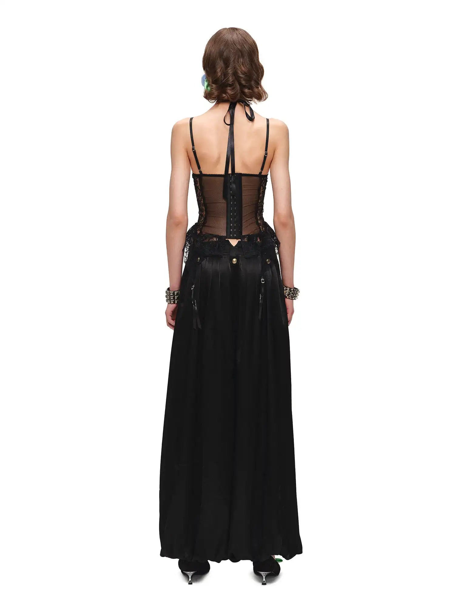 Romantic Sheer Rose Lace Bustier Corset Top