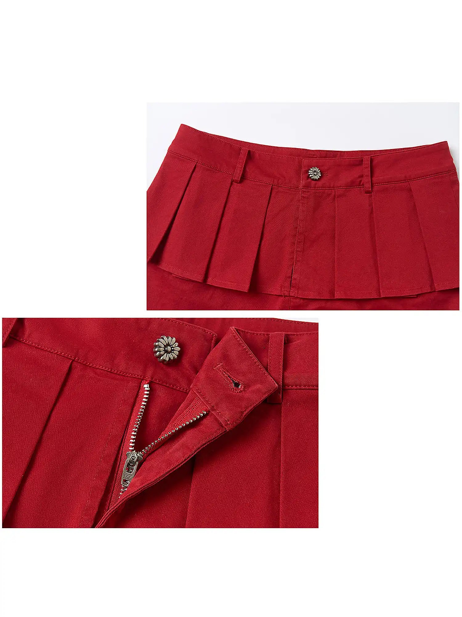 Outtheblue Cherry Red Tiered Ruffle High-Waist Shorts | Canton Collective