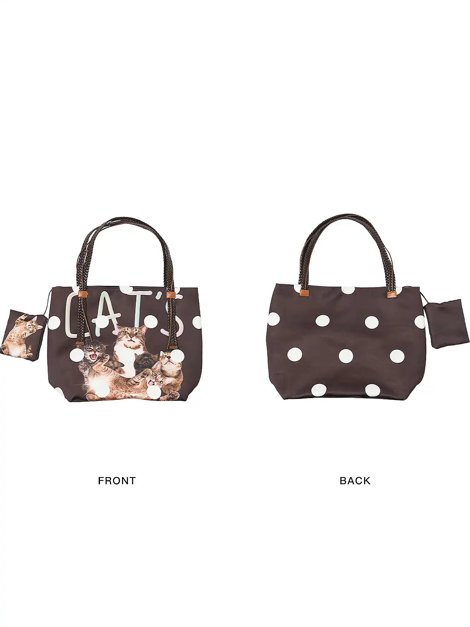 Outtheblue Polka Dot Cat Large Capacity Tote Bag | Canton Collective
