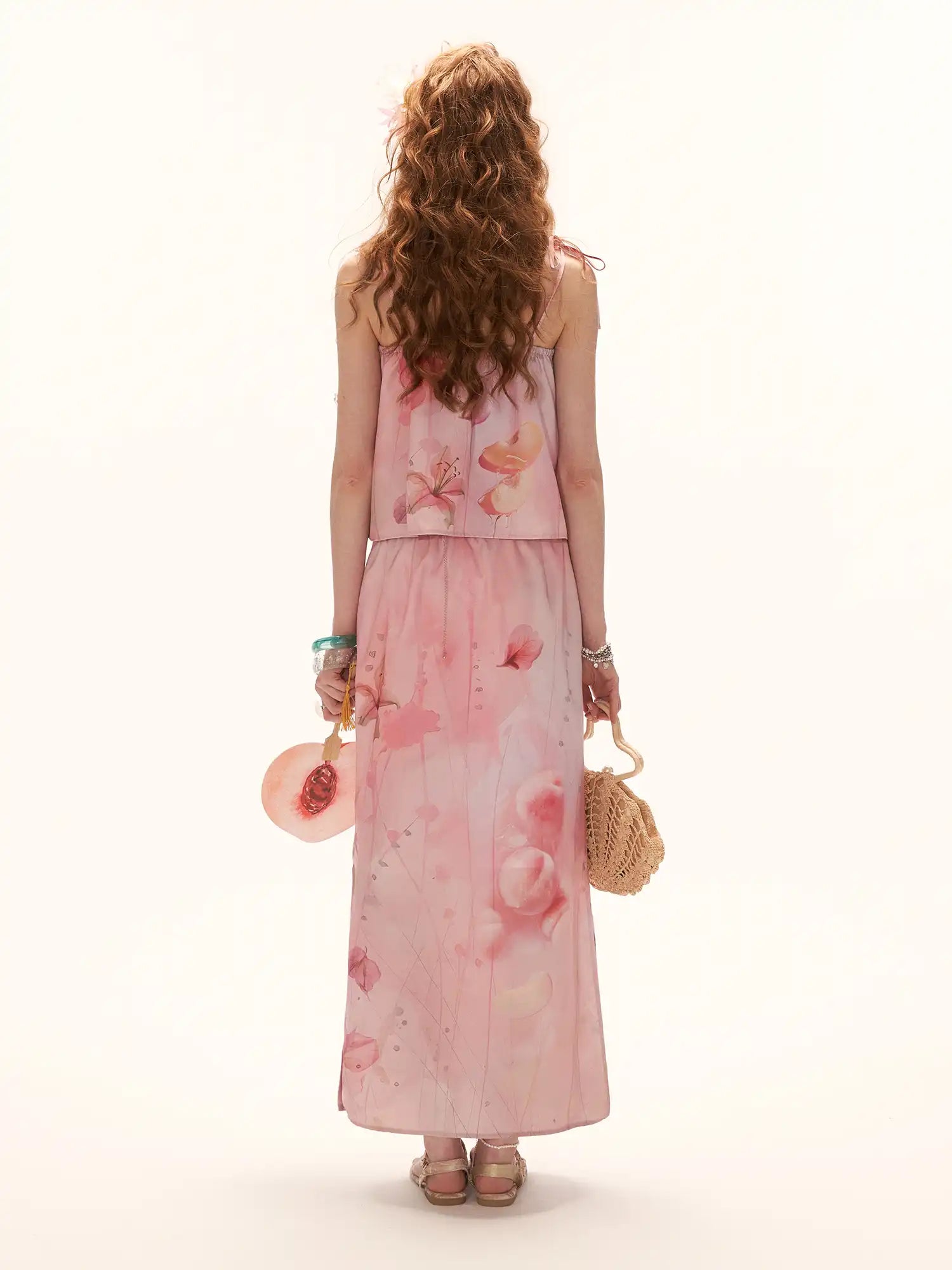 Bow Detail Chiffon Midi Skirt