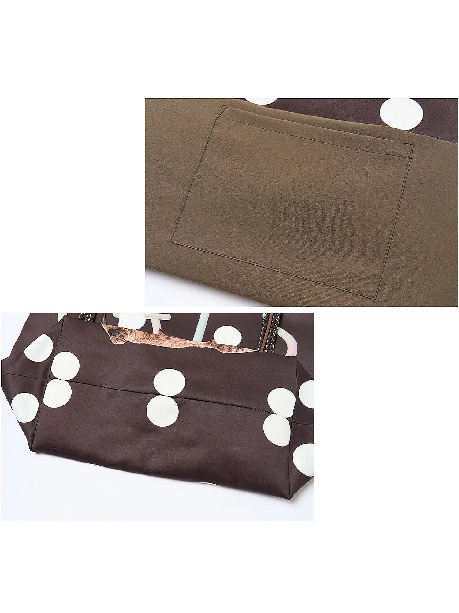 Outtheblue Polka Dot Cat Large Capacity Tote Bag | Canton Collective