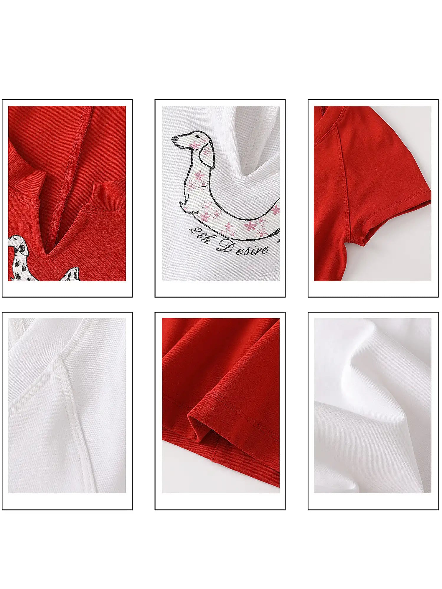 2th Desire Dalmatian Graphic Notched V Neck Crop Top | Canton Collective