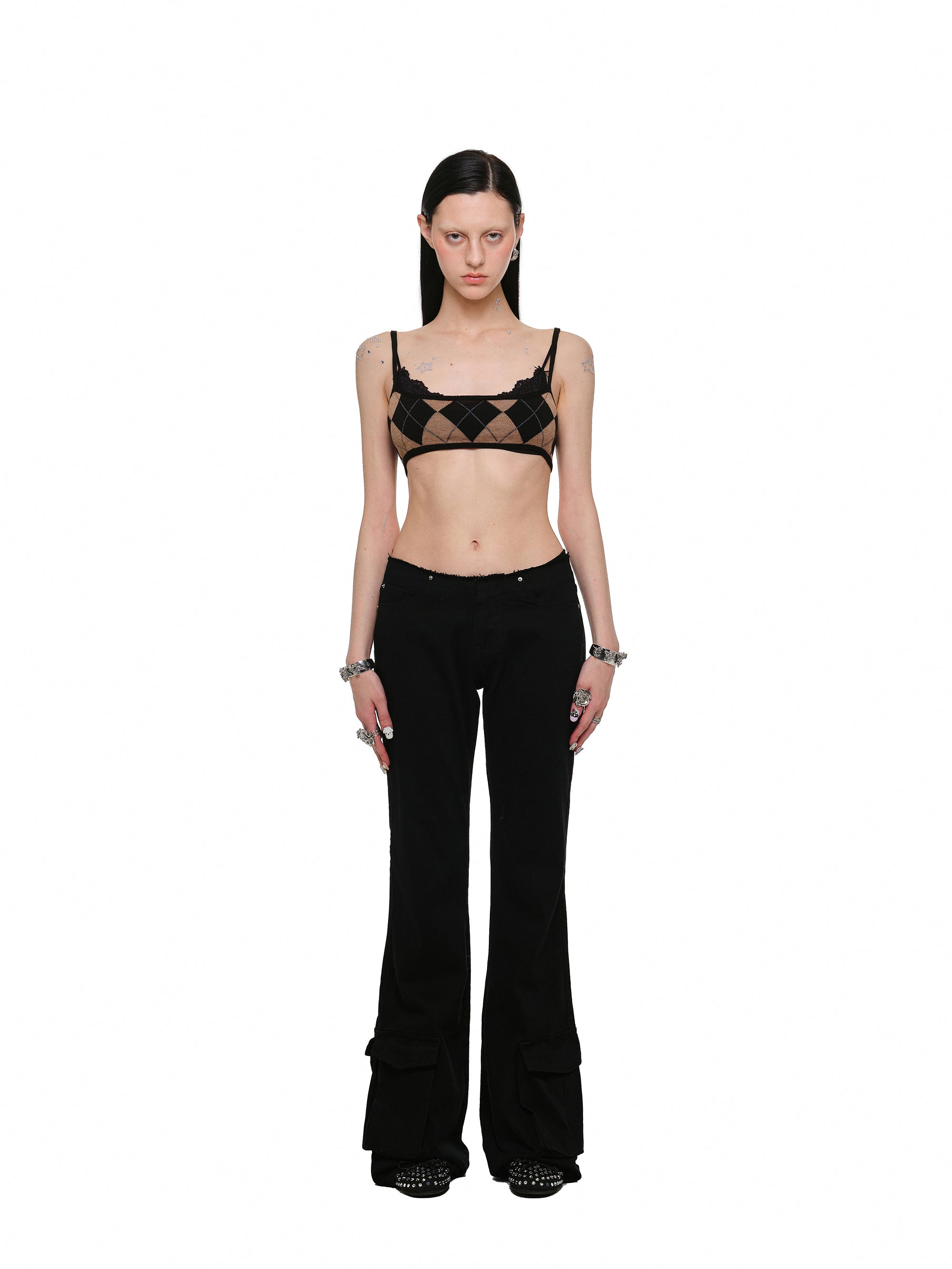 Diamond Line Knit Tank Top