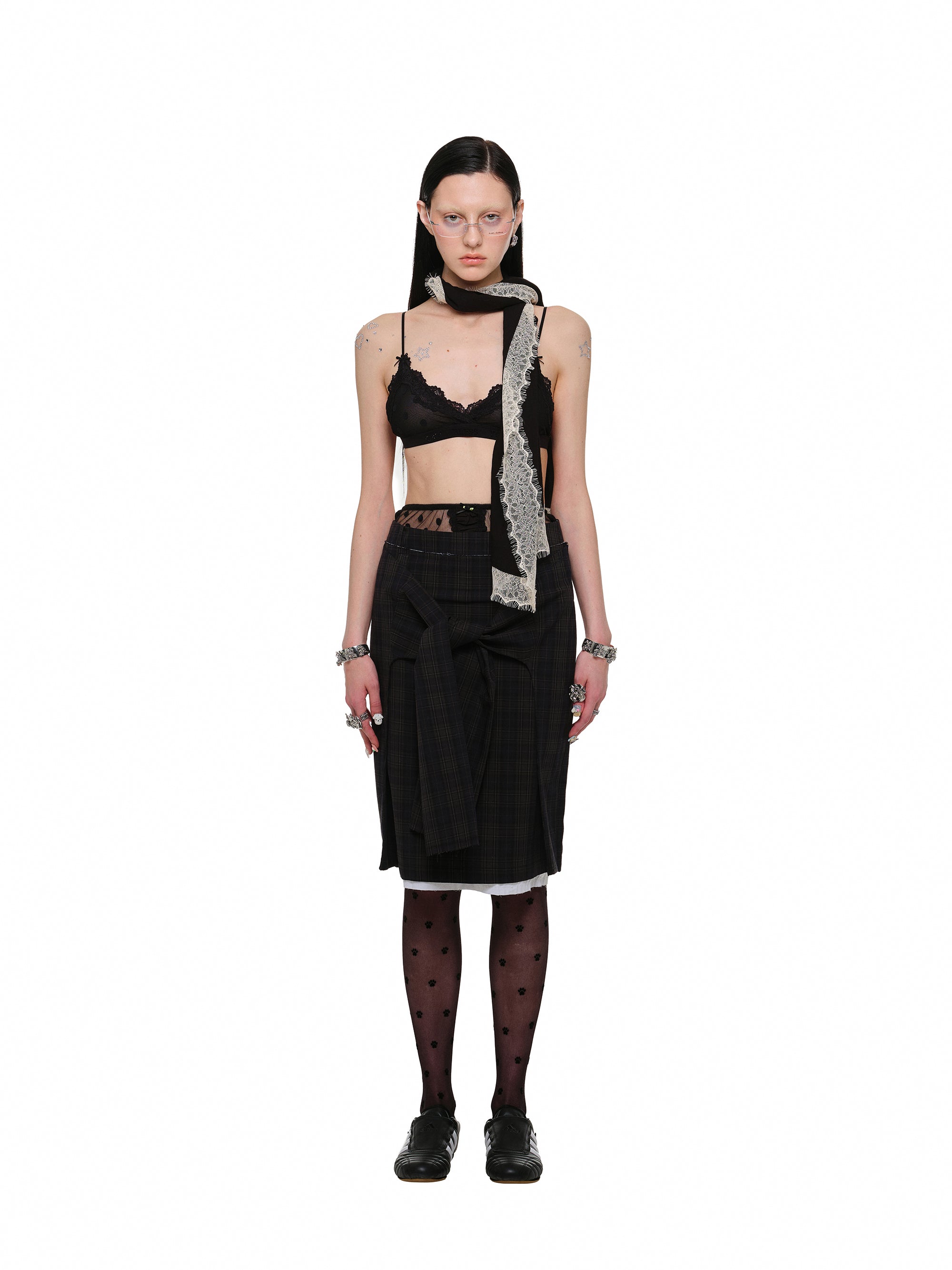 Commuter Plaid Tie Skirt