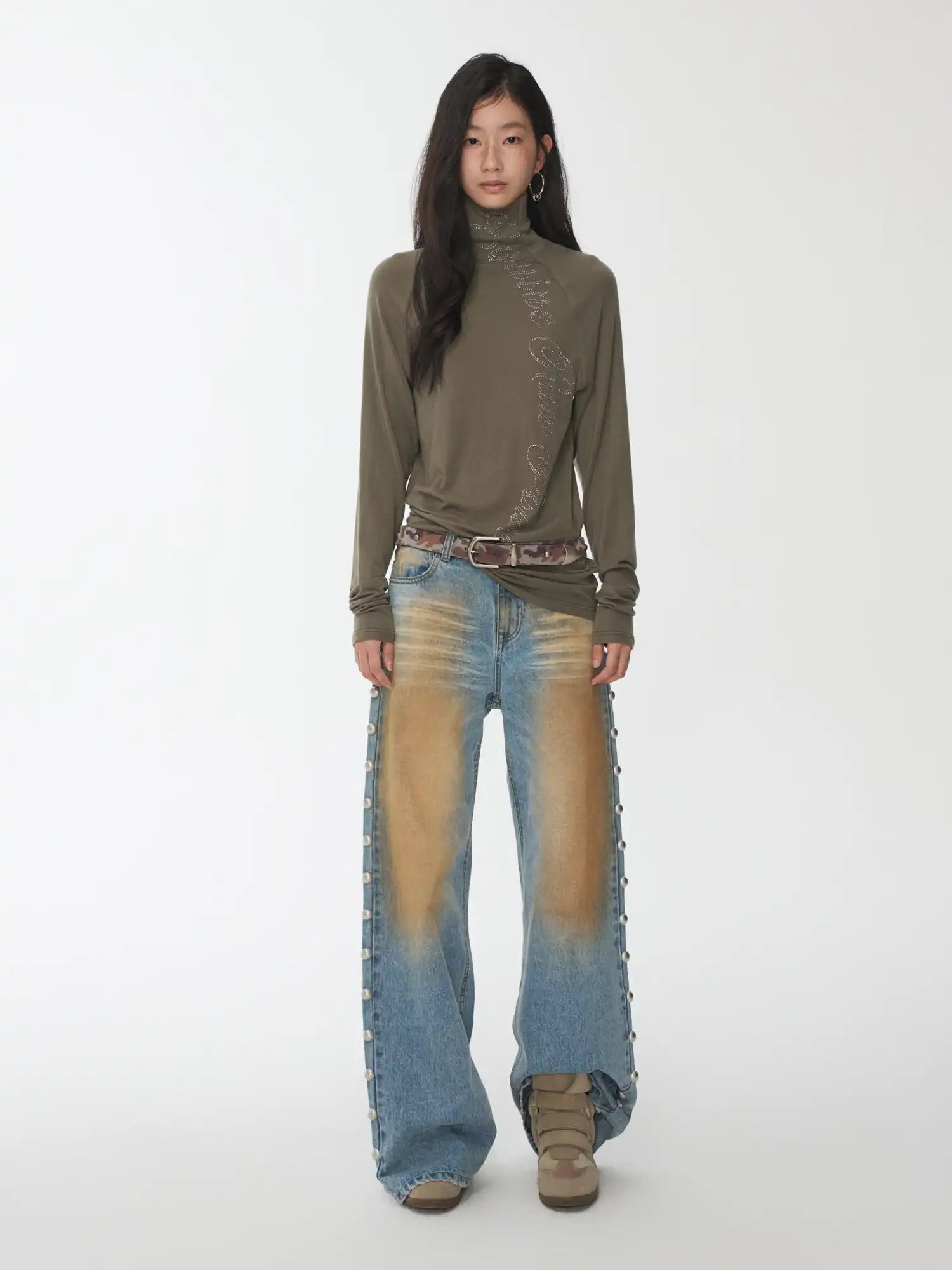 Rock Stud Straight Denim