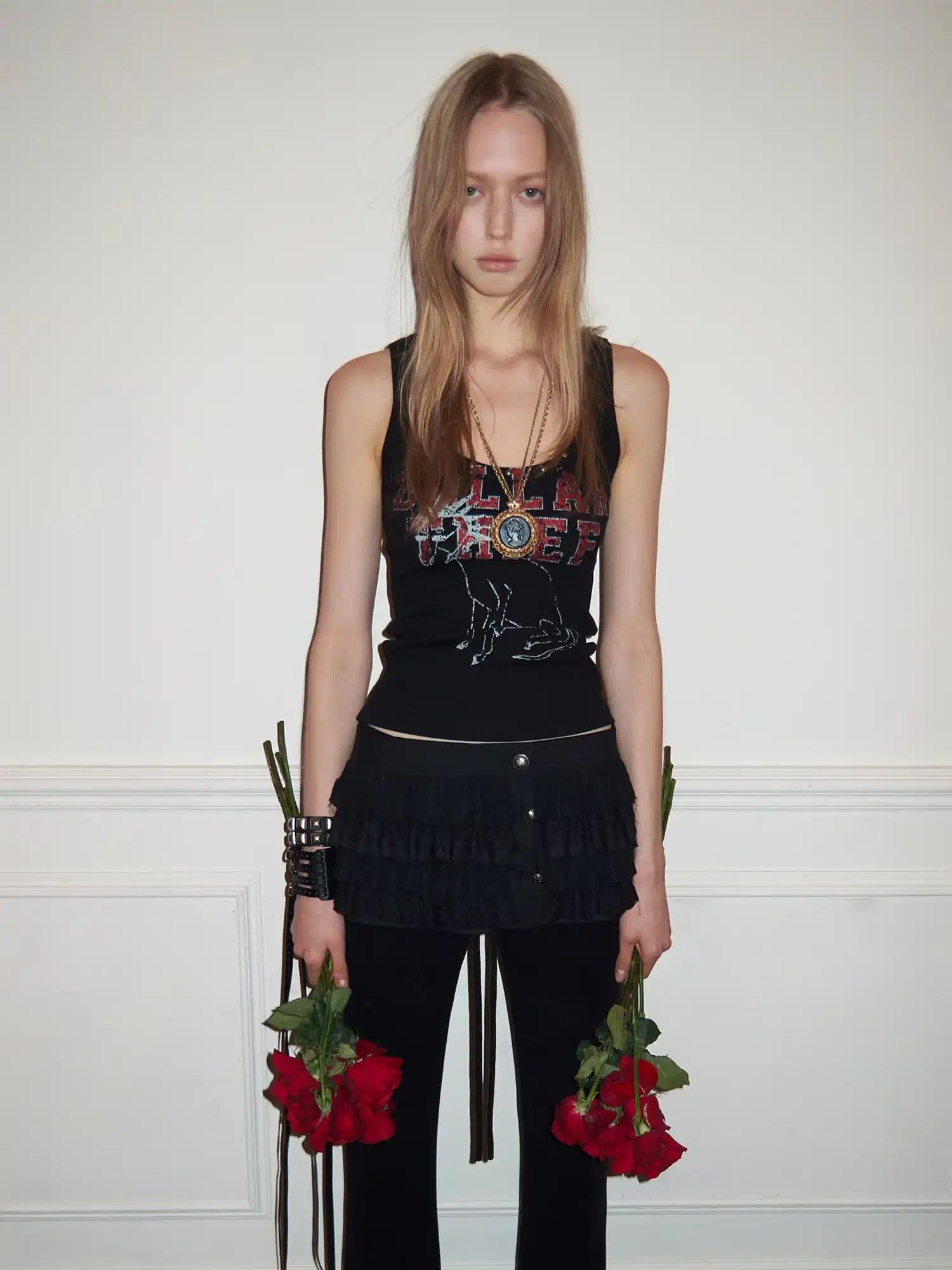 1Jinn Studio 2000s Y2K fitted U Neck Studded Tank Top | Canton Collective