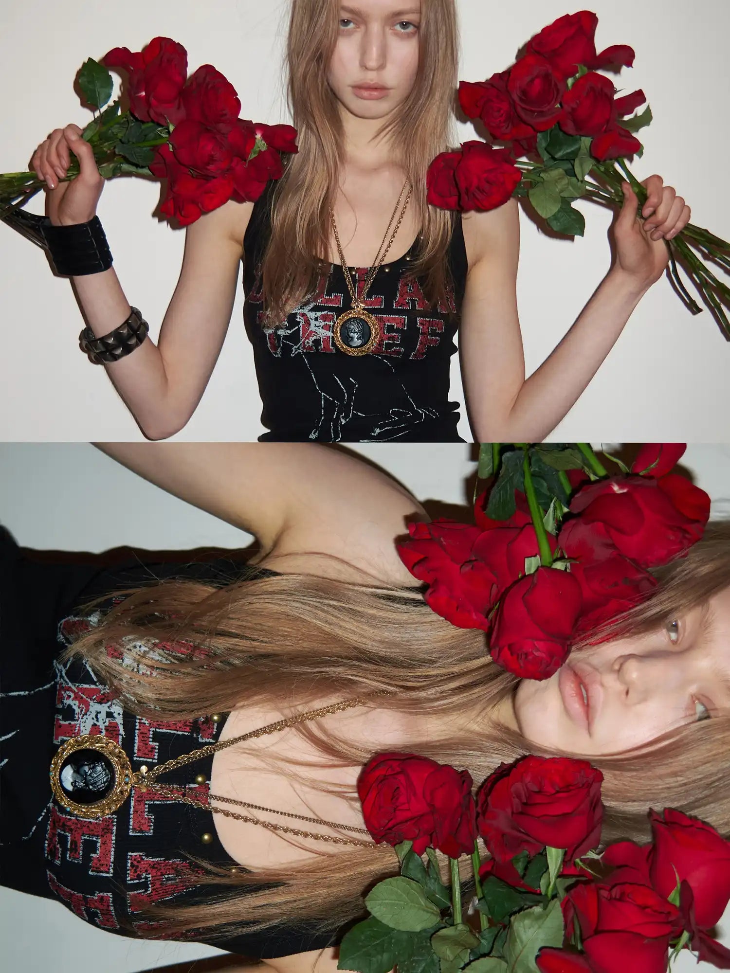 1Jinn Studio 2000s Y2K fitted U Neck Studded Tank Top | Canton Collective