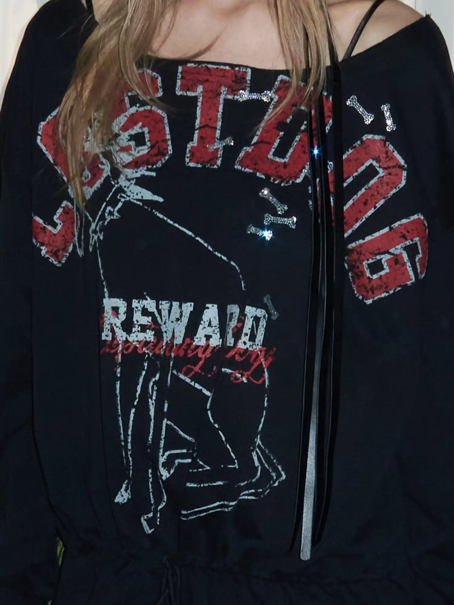 1Jinn Studio American Letter Dog Graphic Y2K Oversized Sweatshirt | Canton Collective