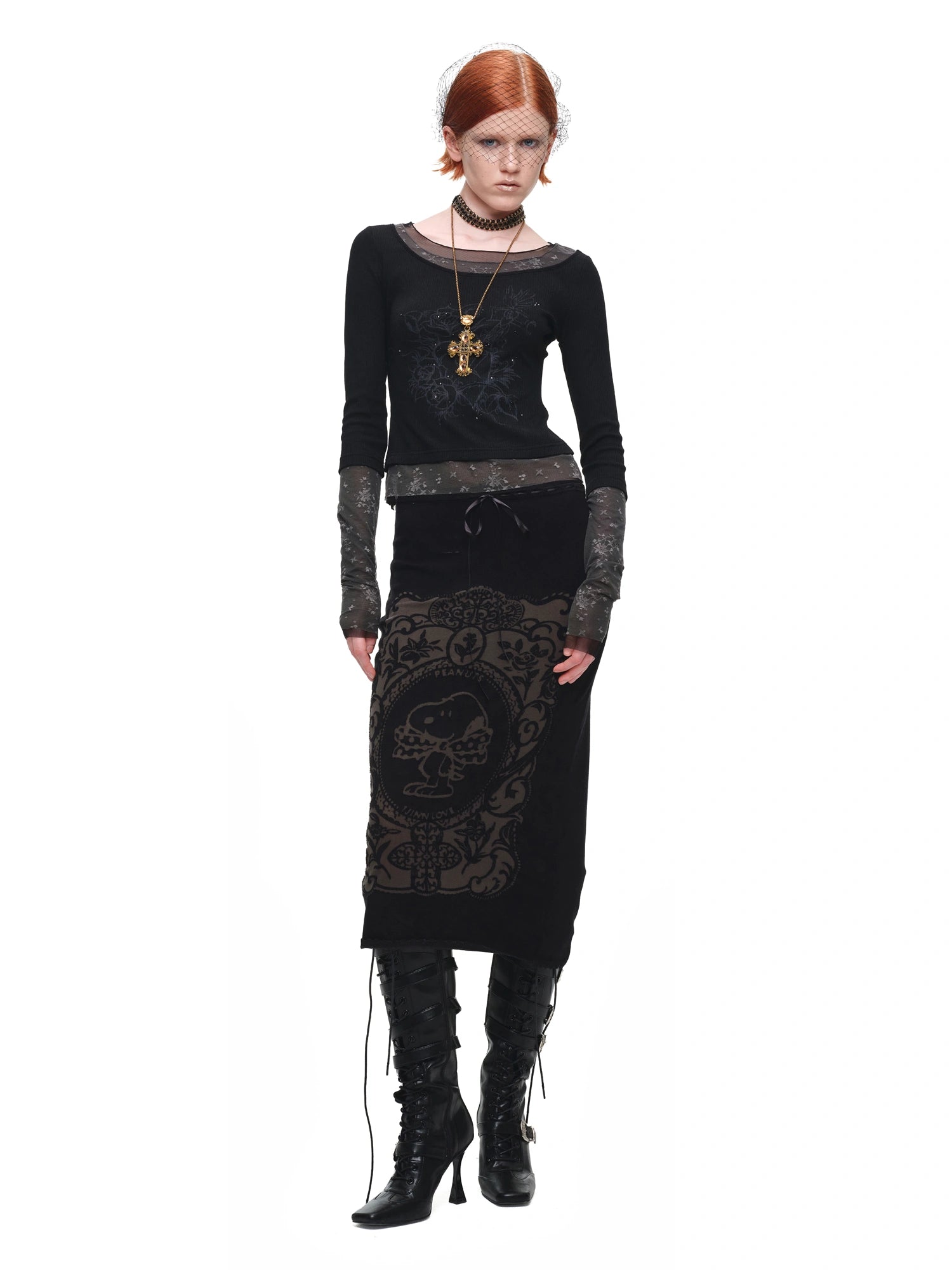 1Jinn Studio American Vintage Layered Lace Sleeve Top | Canton Collective