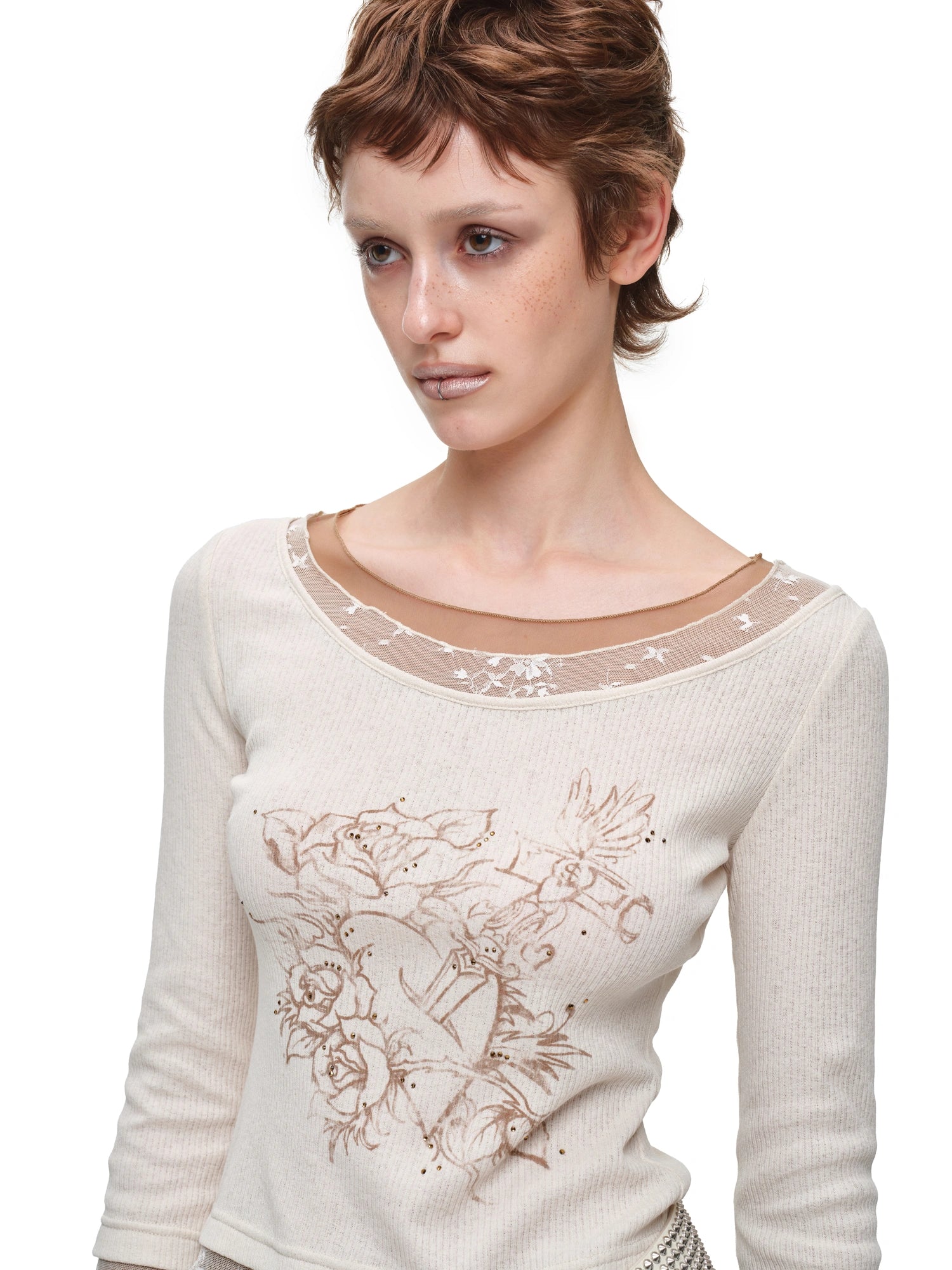 1Jinn Studio American Vintage Layered Lace Sleeve Top | Canton Collective