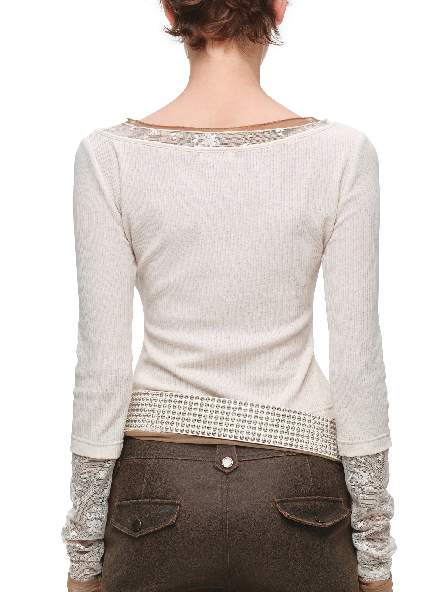 1Jinn Studio American Vintage Layered Lace Sleeve Top | Canton Collective