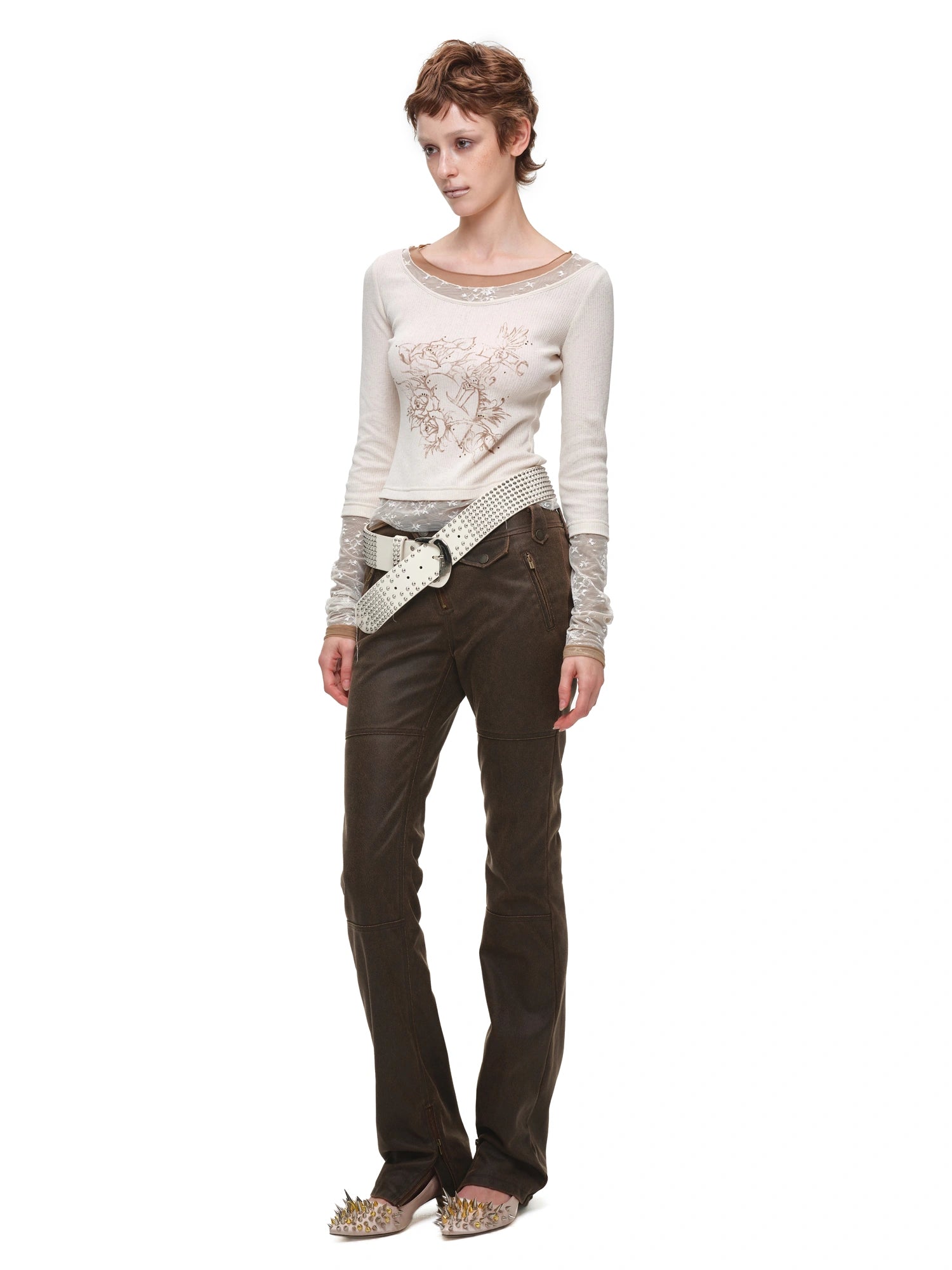 1Jinn Studio American Vintage Layered Lace Sleeve Top | Canton Collective