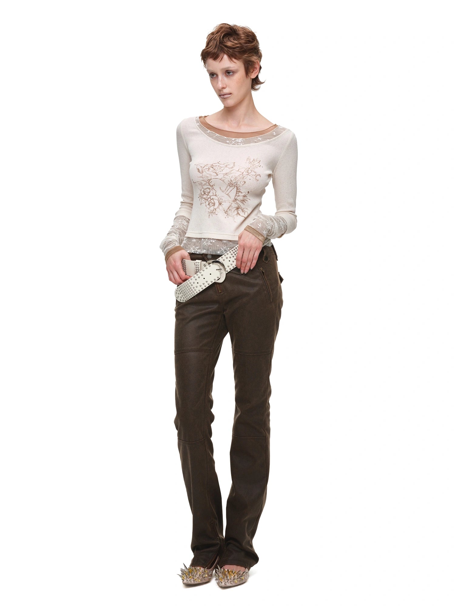 1Jinn Studio American Vintage Layered Lace Sleeve Top | Canton Collective
