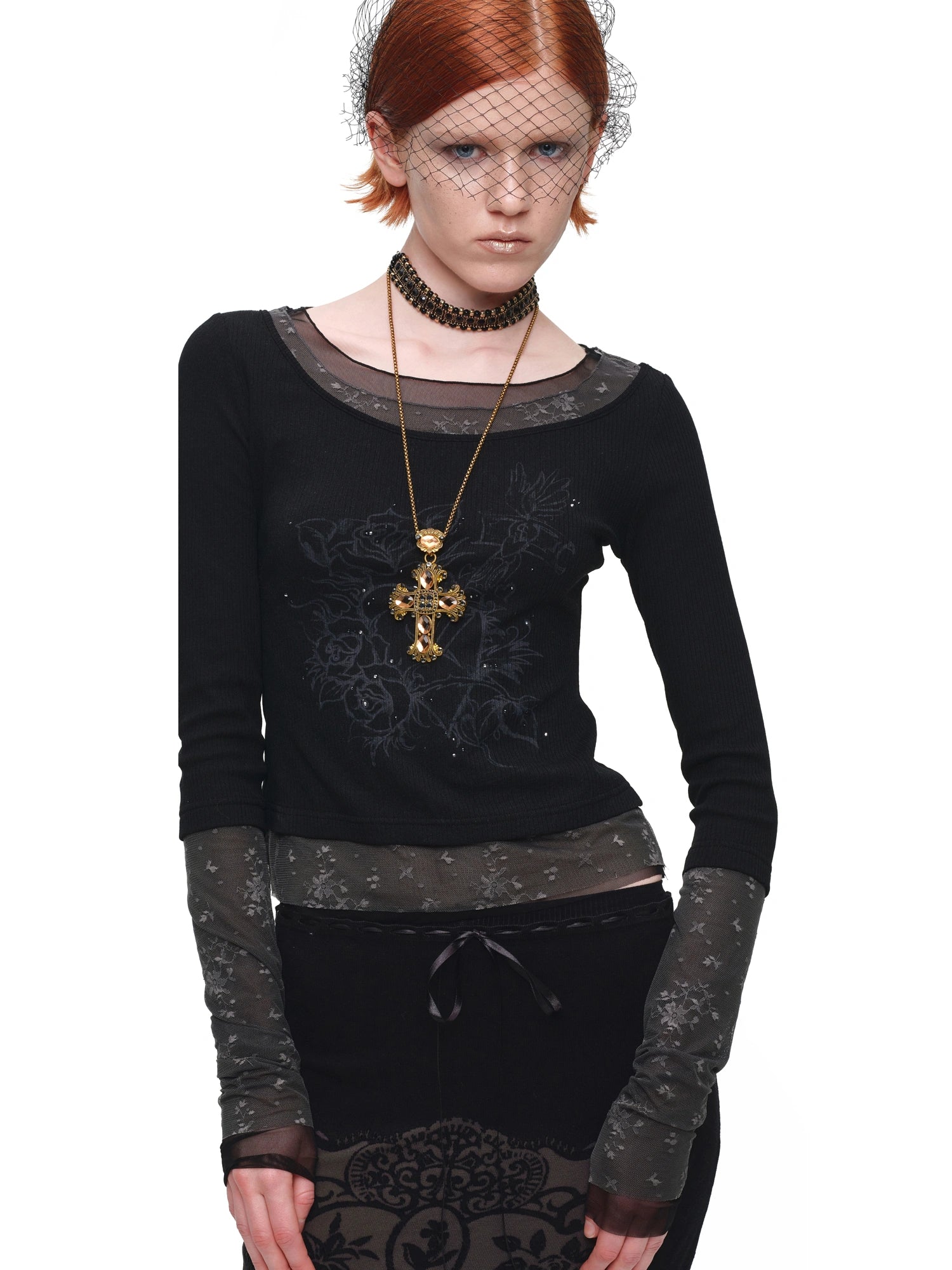 1Jinn Studio American Vintage Layered Lace Sleeve Top | Canton Collective