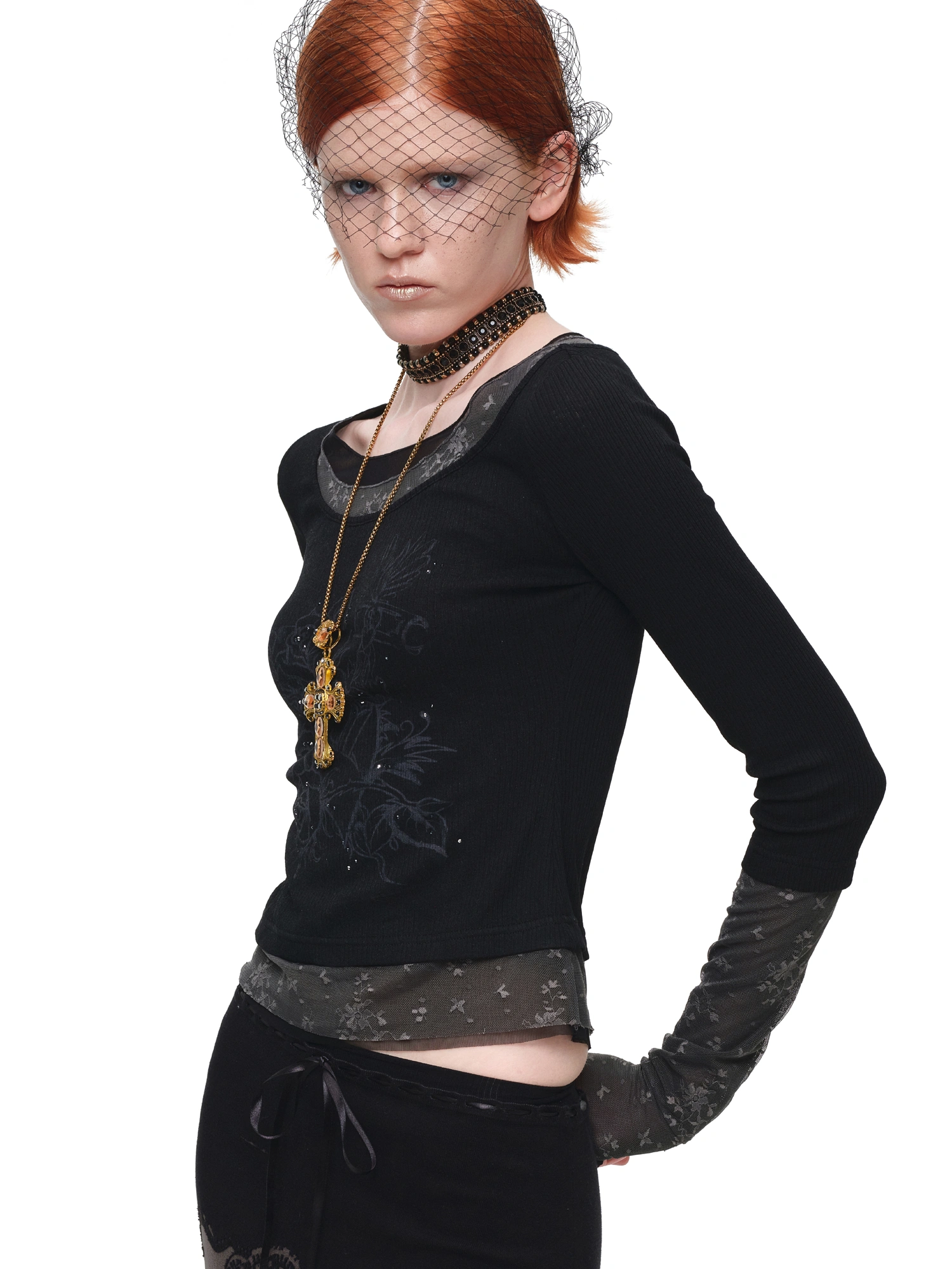 1Jinn Studio American Vintage Layered Lace Sleeve Top | Canton Collective
