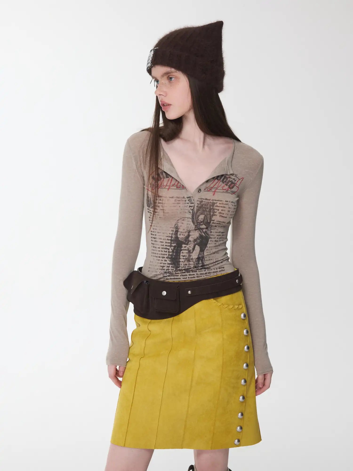 1Jinn Studio Animal Print Henley Top | Canton Collective