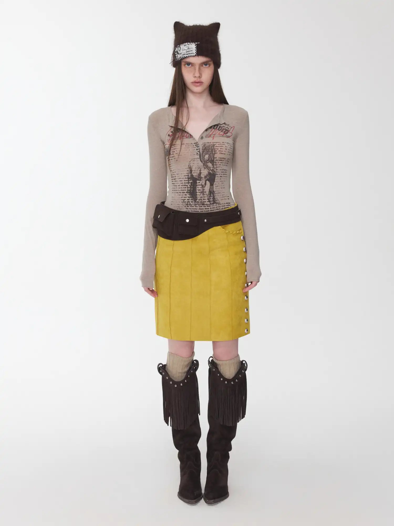 1Jinn Studio Animal Print Henley Top | Canton Collective