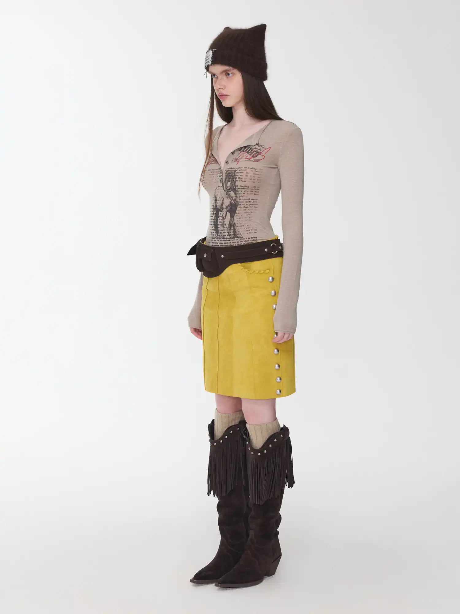 1Jinn Studio Animal Print Henley Top | Canton Collective