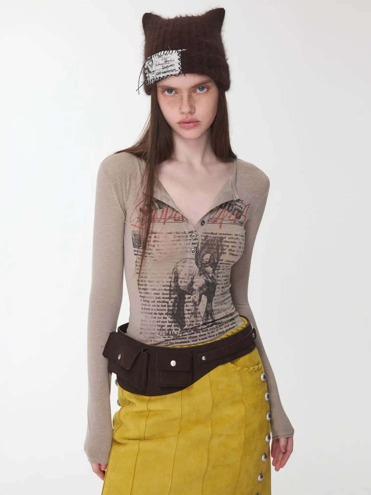 1Jinn Studio Animal Print Henley Top | Canton Collective