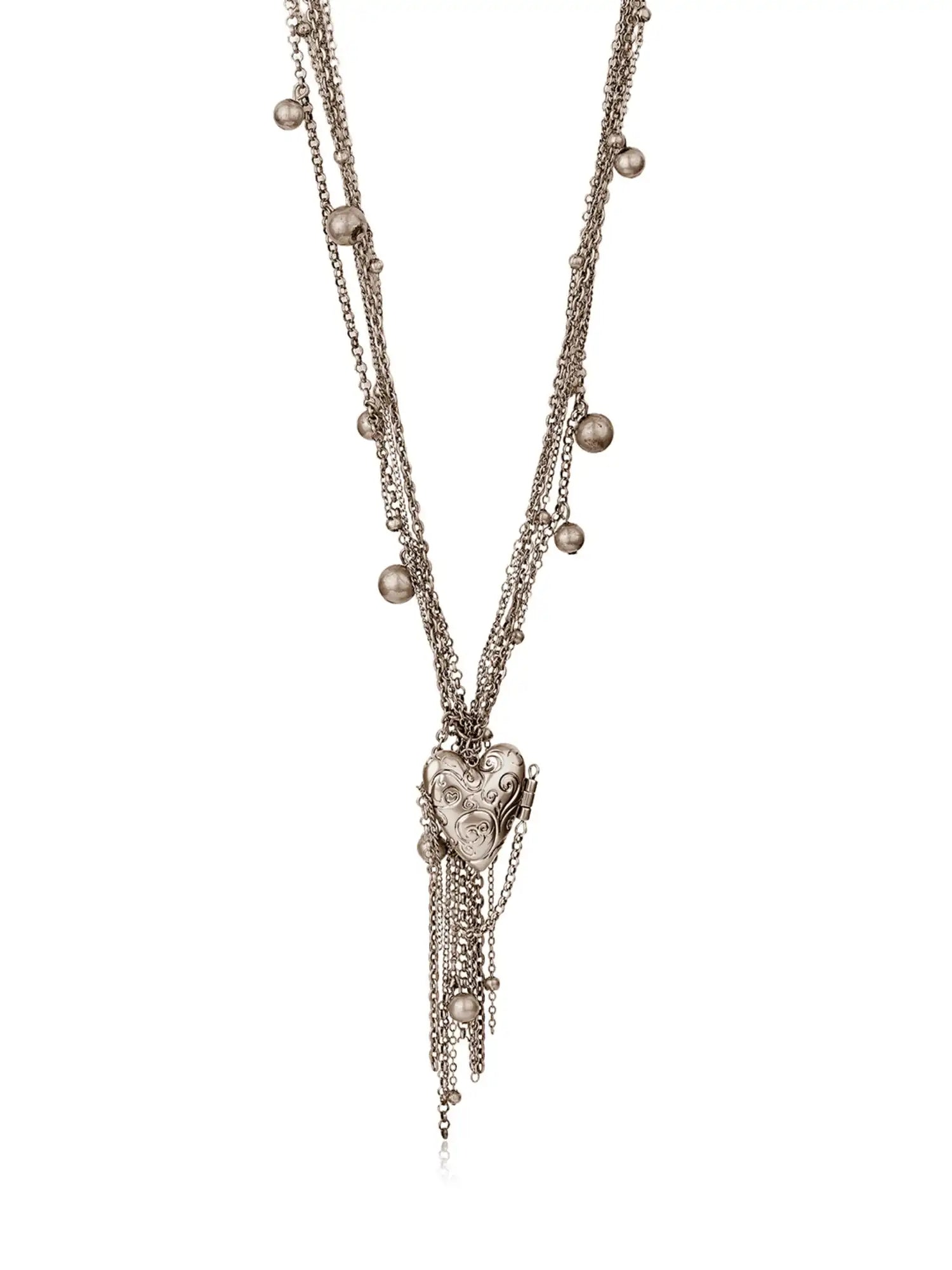 1Jinn M2M Antique Gold Heart Locket Layered Long Necklace | Canton Collective