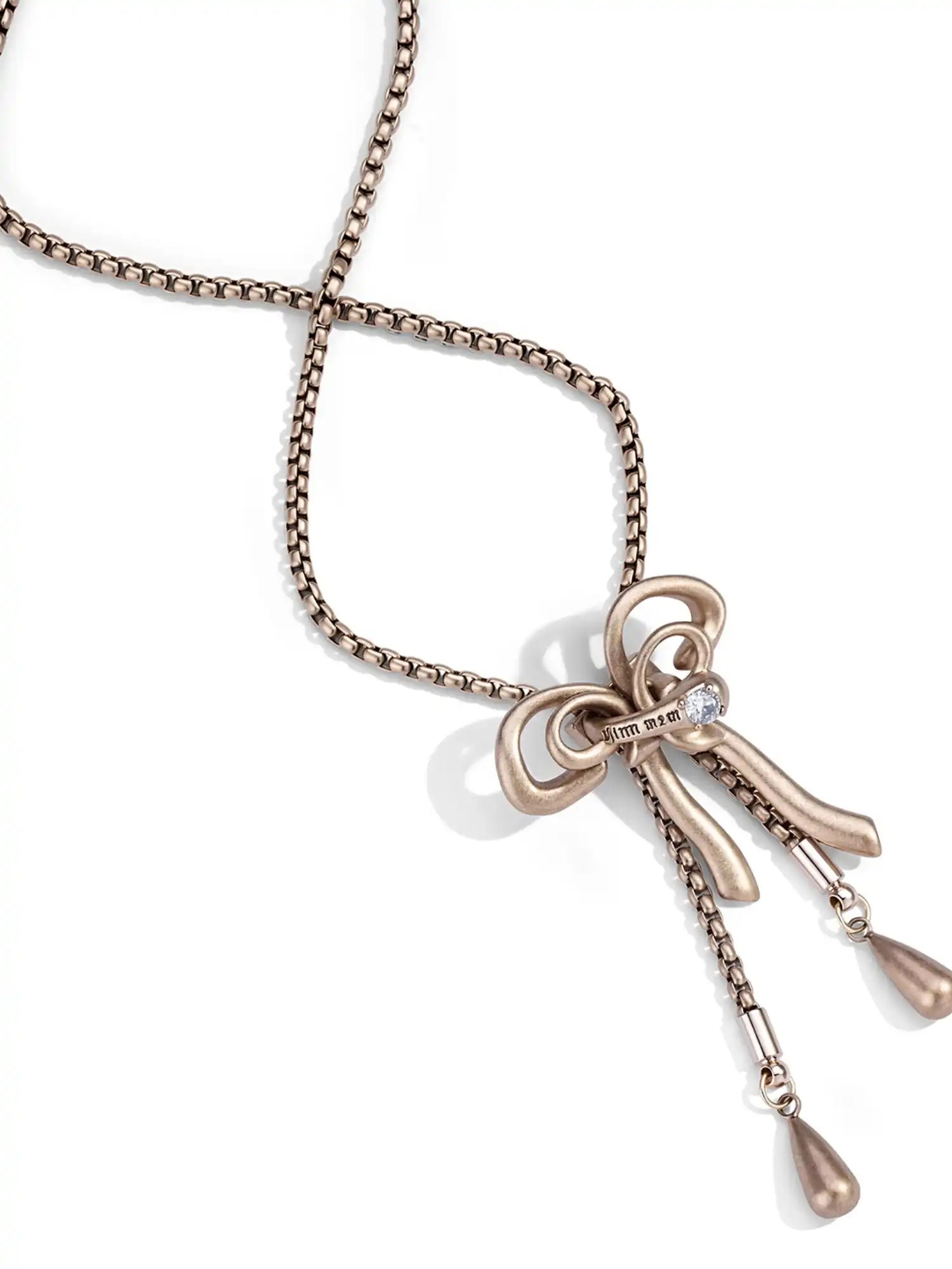 1Jinn M2M Antique Sculptural Bow Lariat Necklace | Canton Collective