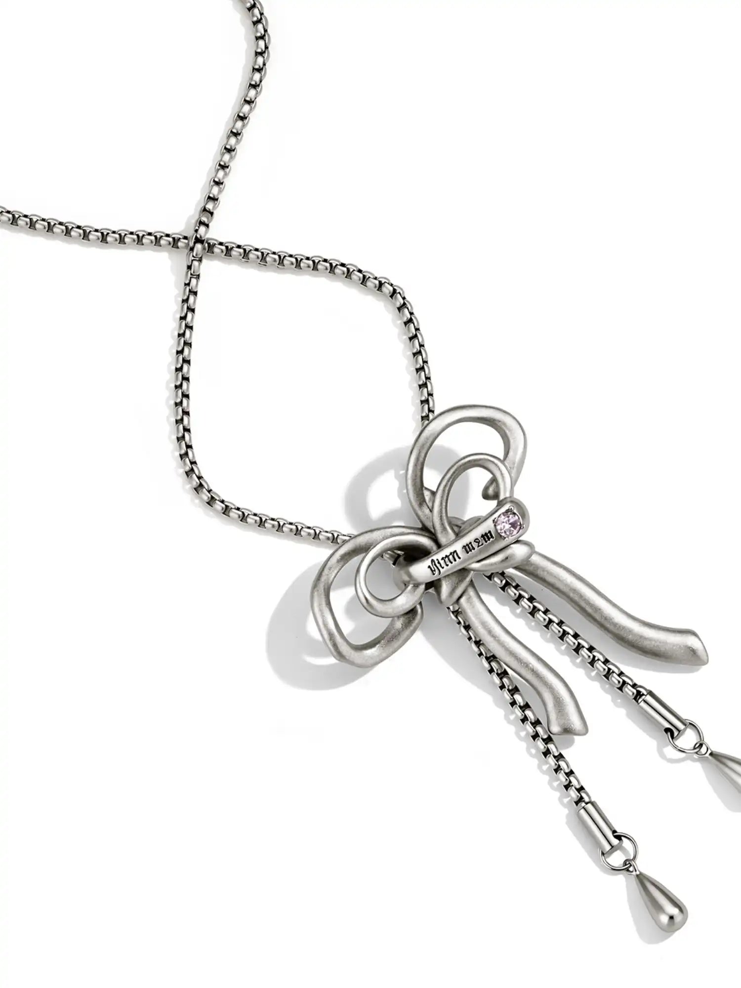 1Jinn M2M Antique Sculptural Bow Lariat Necklace | Canton Collective