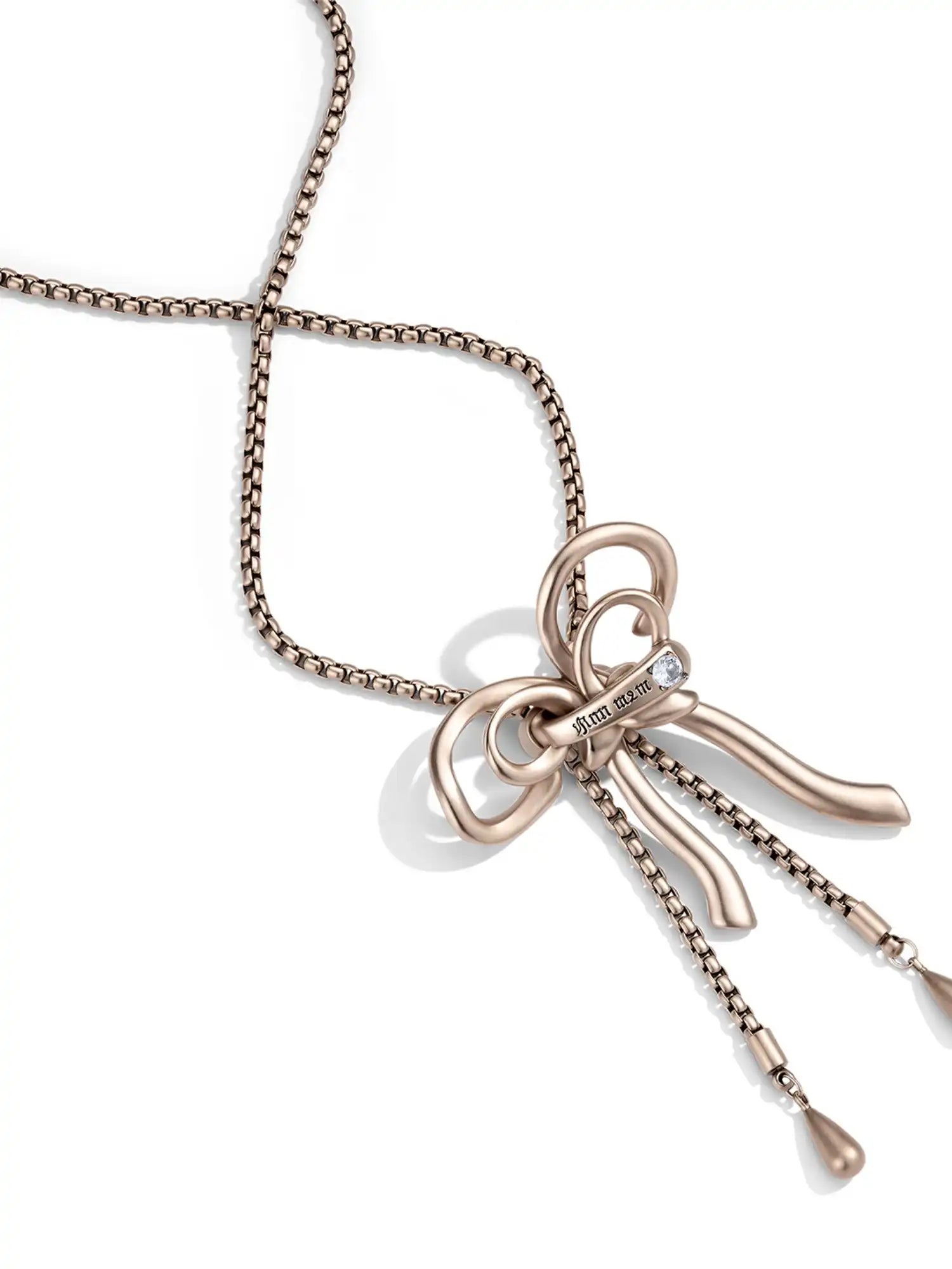 1Jinn M2M Antique Sculptural Bow Lariat Necklace | Canton Collective