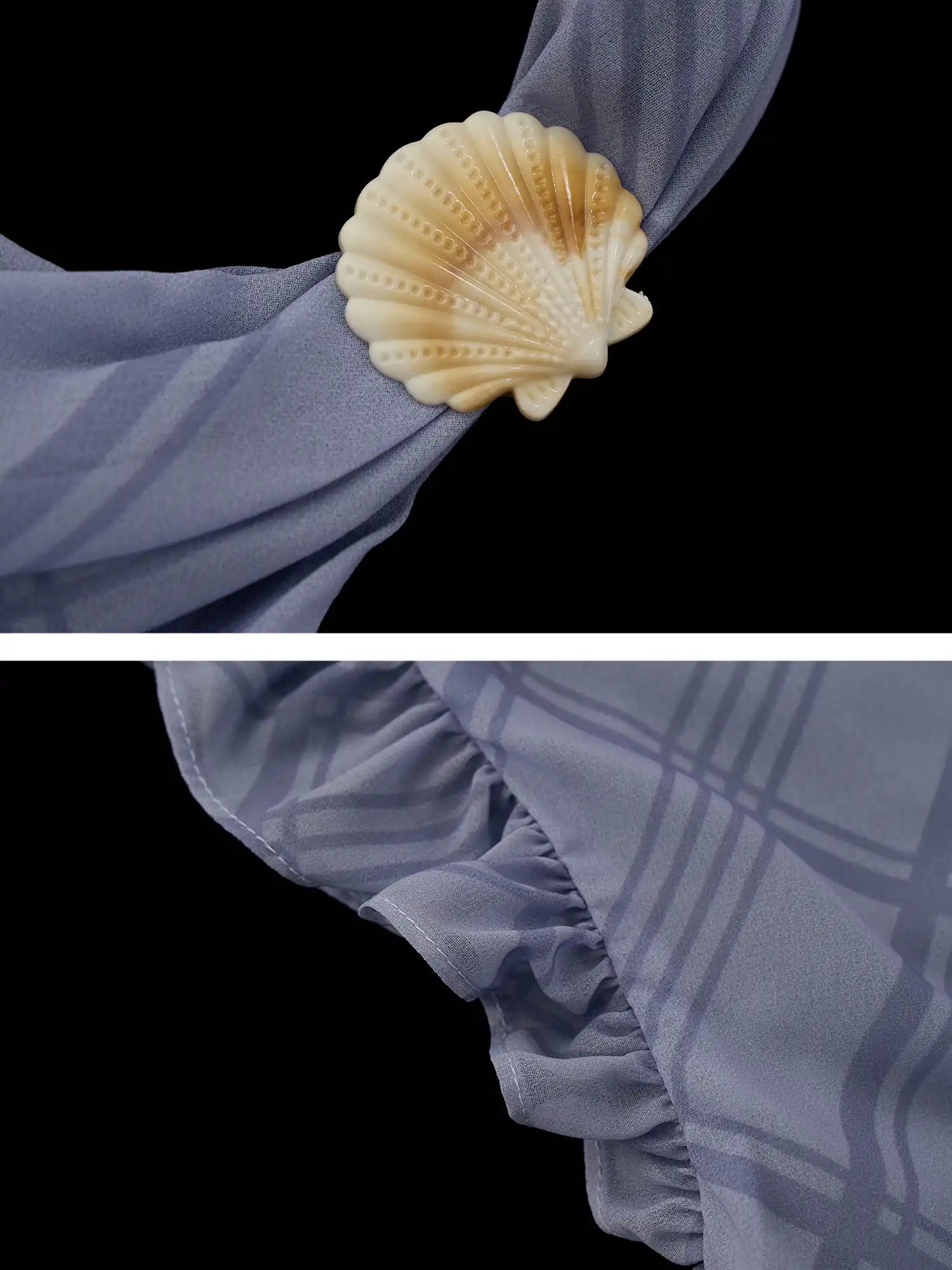 MAMC Asymmetric Ruffle Chiffon Tank Top with Grid Print | Canton Collective