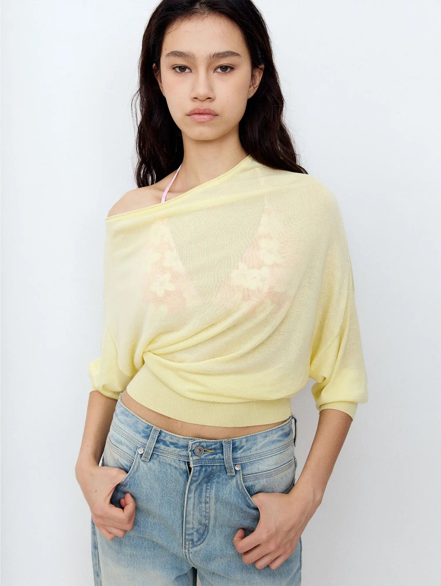 FIRST FLOOR Asymmetric Sheer Knit Top | Canton Collective