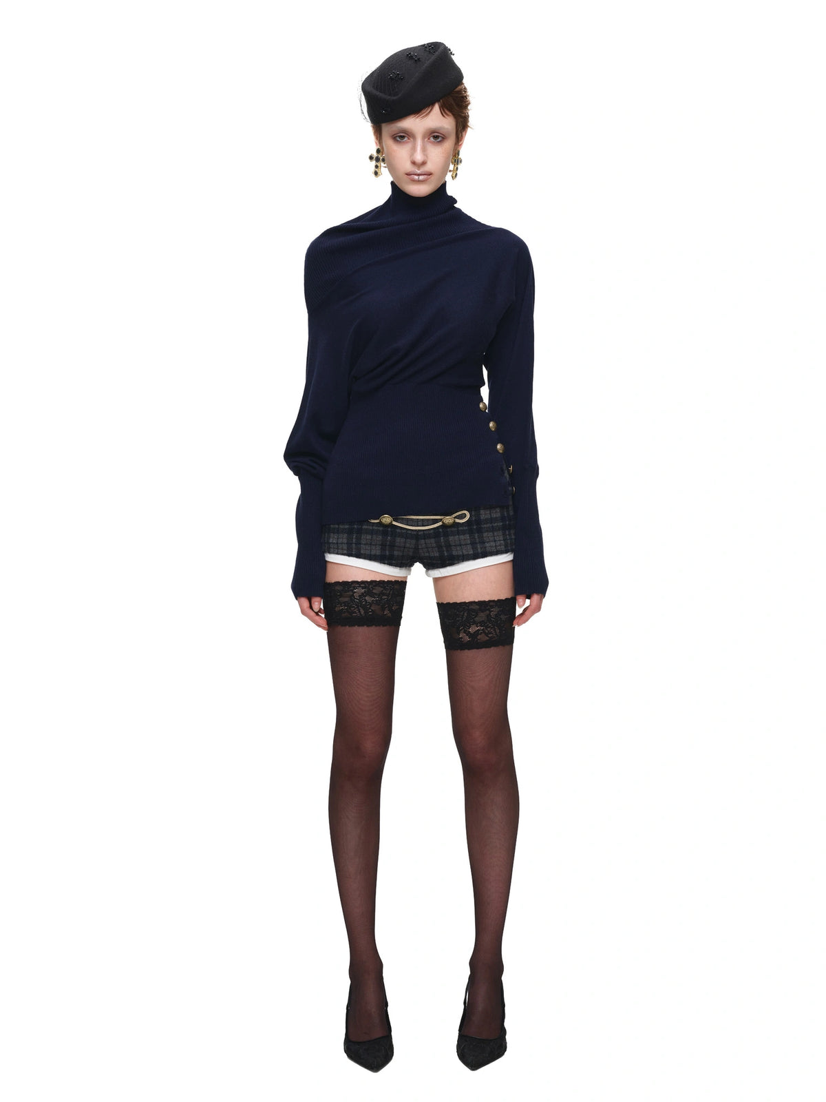 1Jinn Studio Asymmetric Turtleneck Knit Long Sleeve Top | Canton Collective