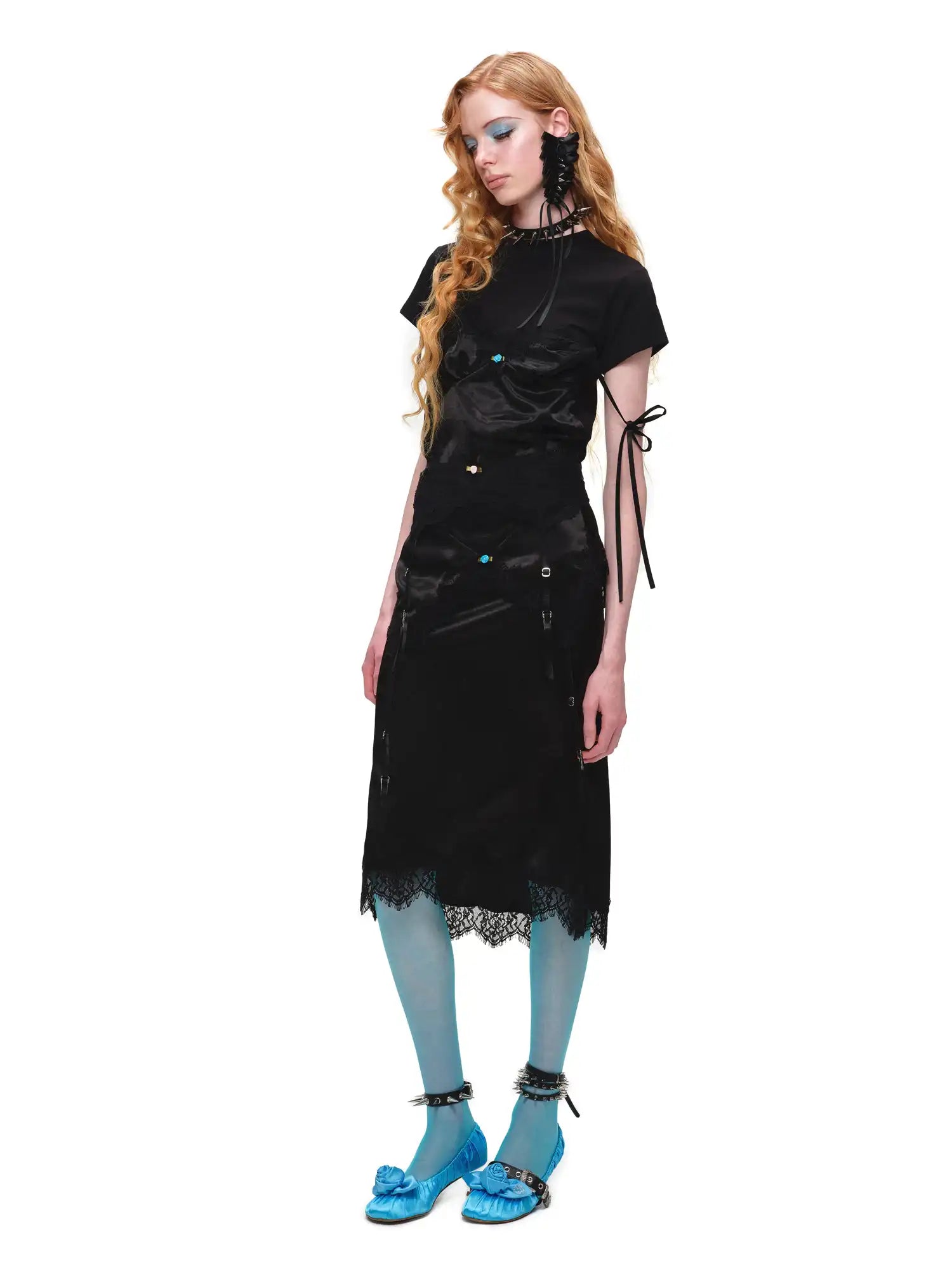1Jinn Studio Asymmetrical Satin Lace Top | Canton Collective