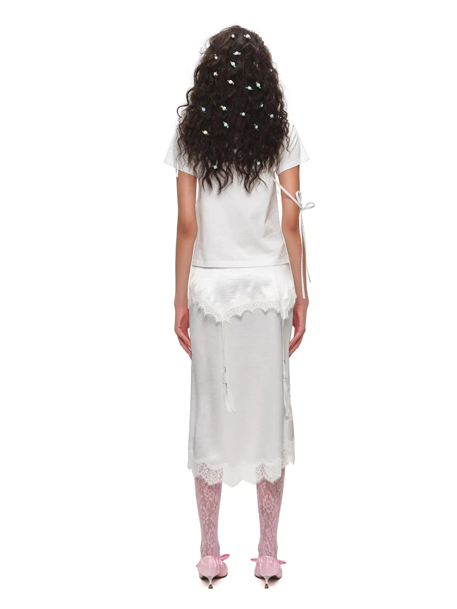 1Jinn Studio Asymmetrical Satin Lace Top | Canton Collective