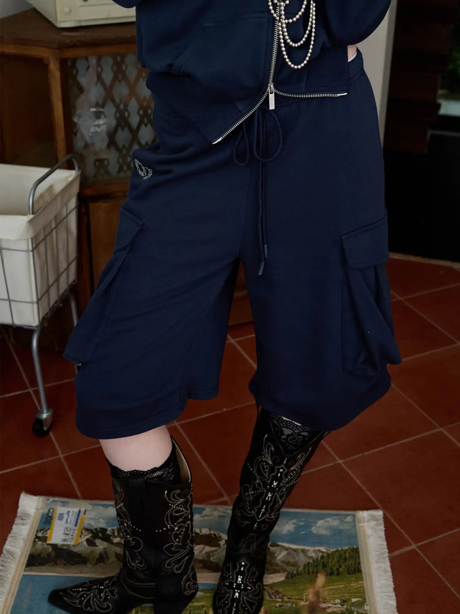 1Jinn Studio Baggy Cargo Cropped Pants | Canton Collective